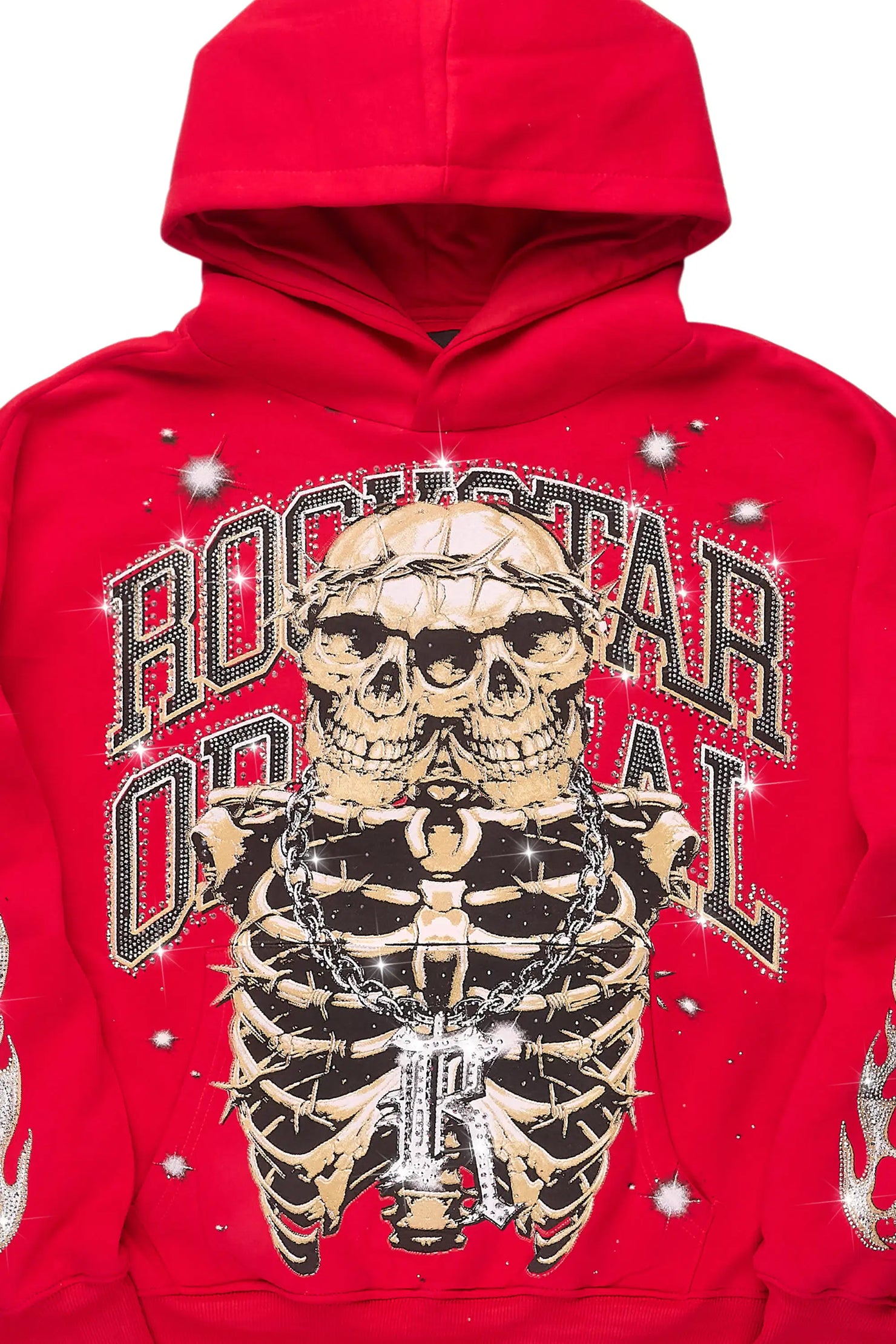 Simone Red Rhinestone Hoodie