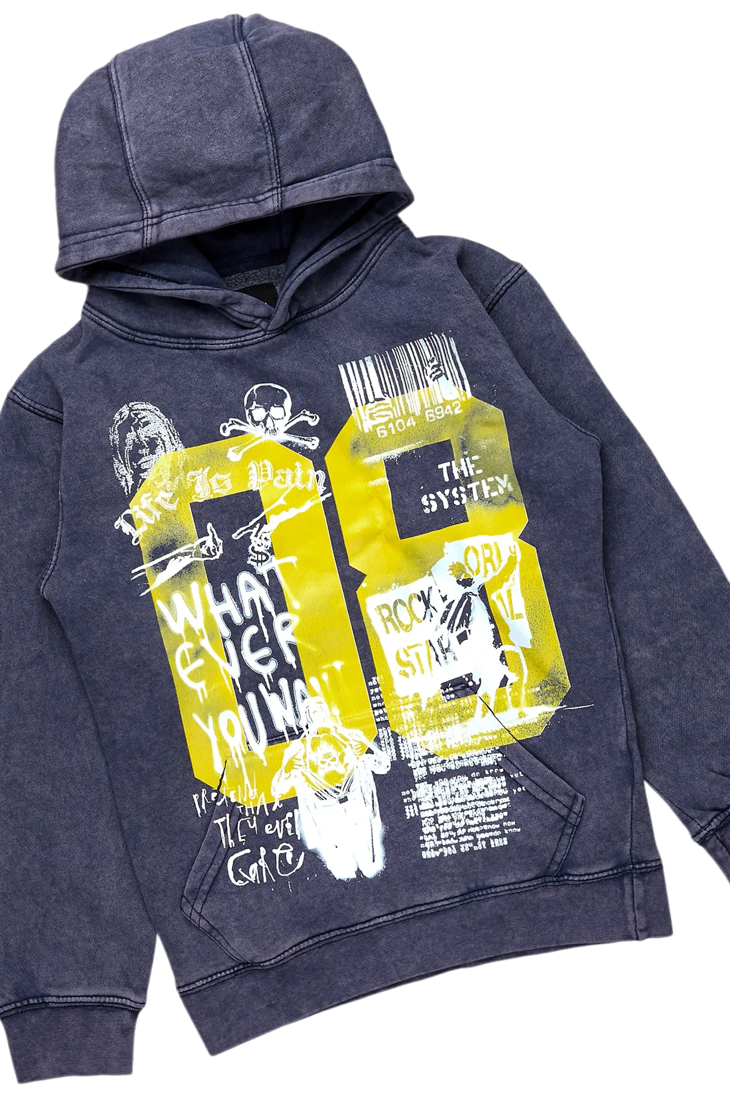 Boys Beau Vintage Navy Hoodie & Hutch Tree Camo Stacked Jean Set