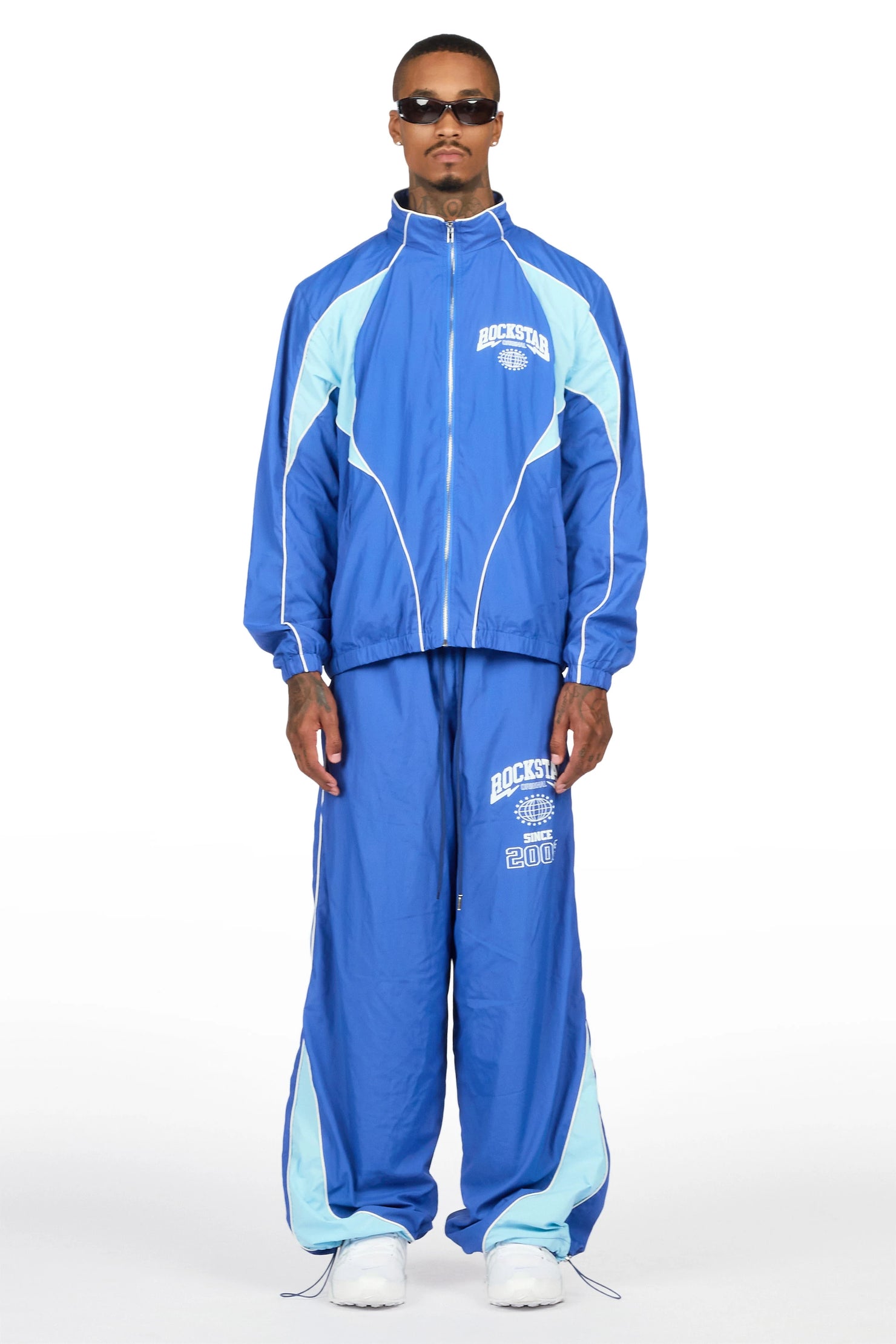 Ventoso Navy Windbreaker Baggy Fit Track Set