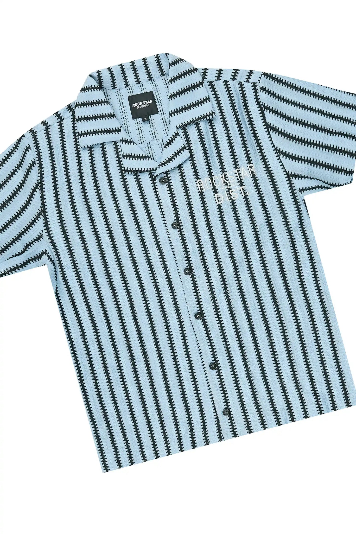 Boys Gerald Black/Light Blue Button Down Shirt/Short Set