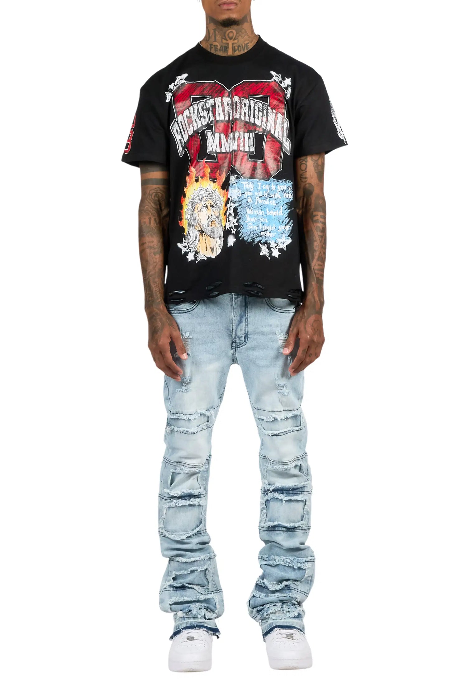 Vasco Blue Stacked Flare Jean