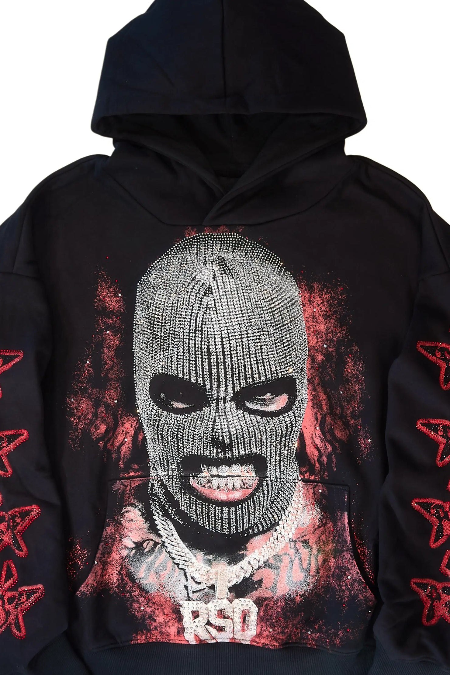 Tyvion Black Rhinestone Oversized Hoodie