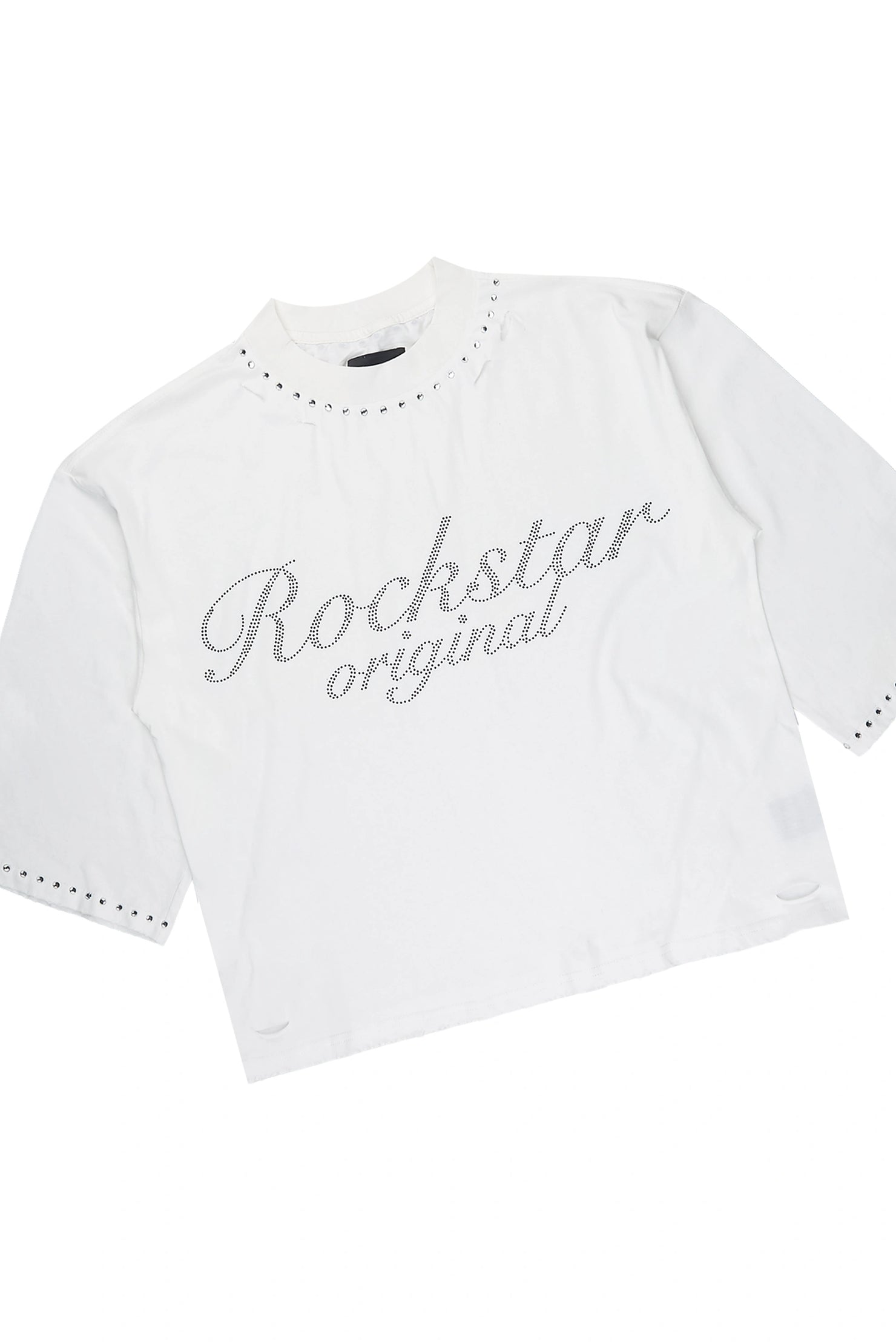 Tryst Grey Rhinestone T-Shirt Denim Short Set