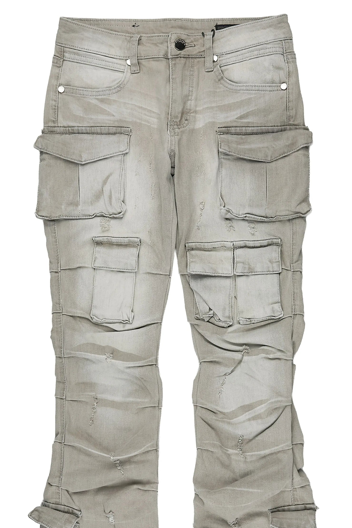 Boys Gentry Grey Stacked Flare Jean
