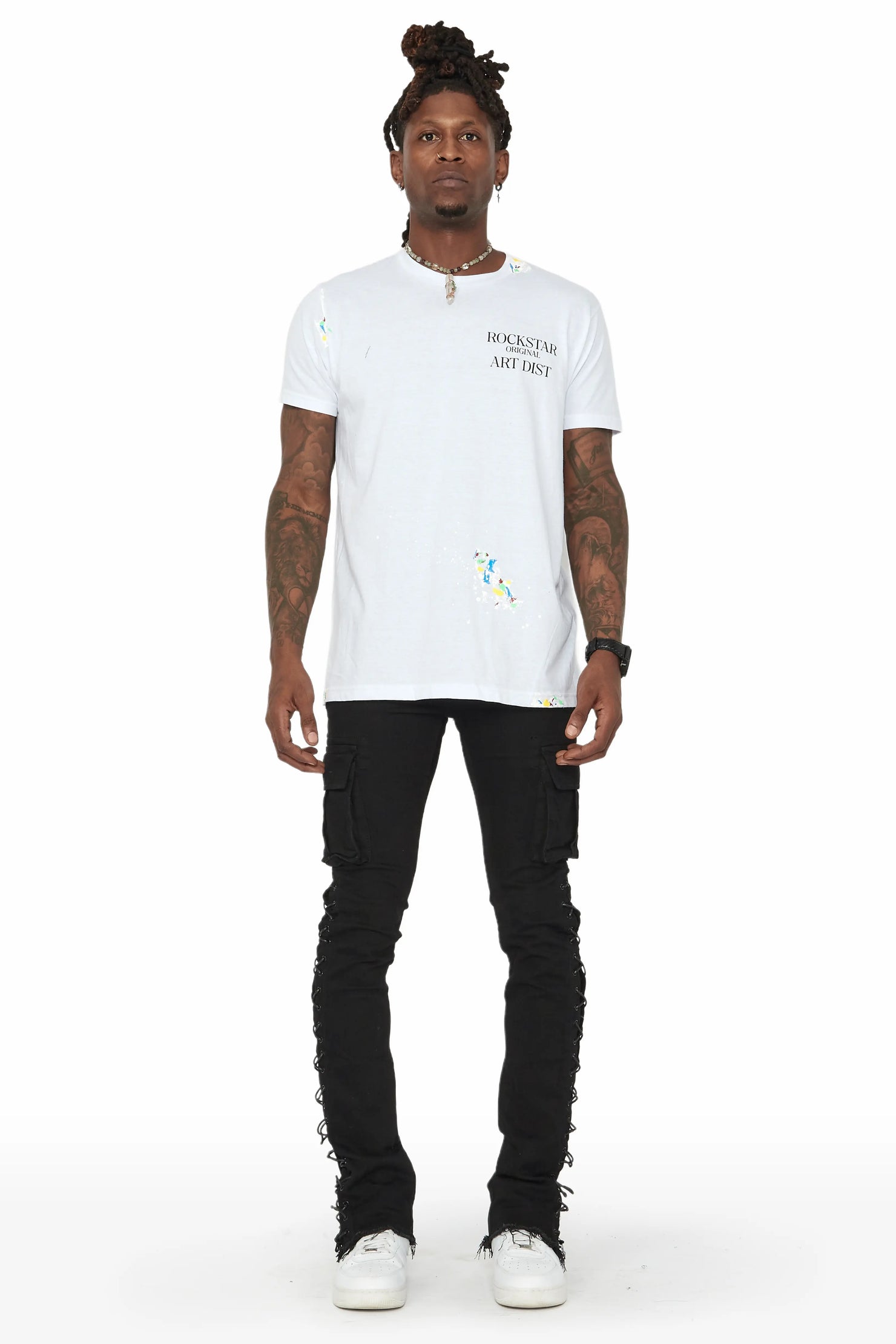 Ronoh Black Stacked Flare Jean