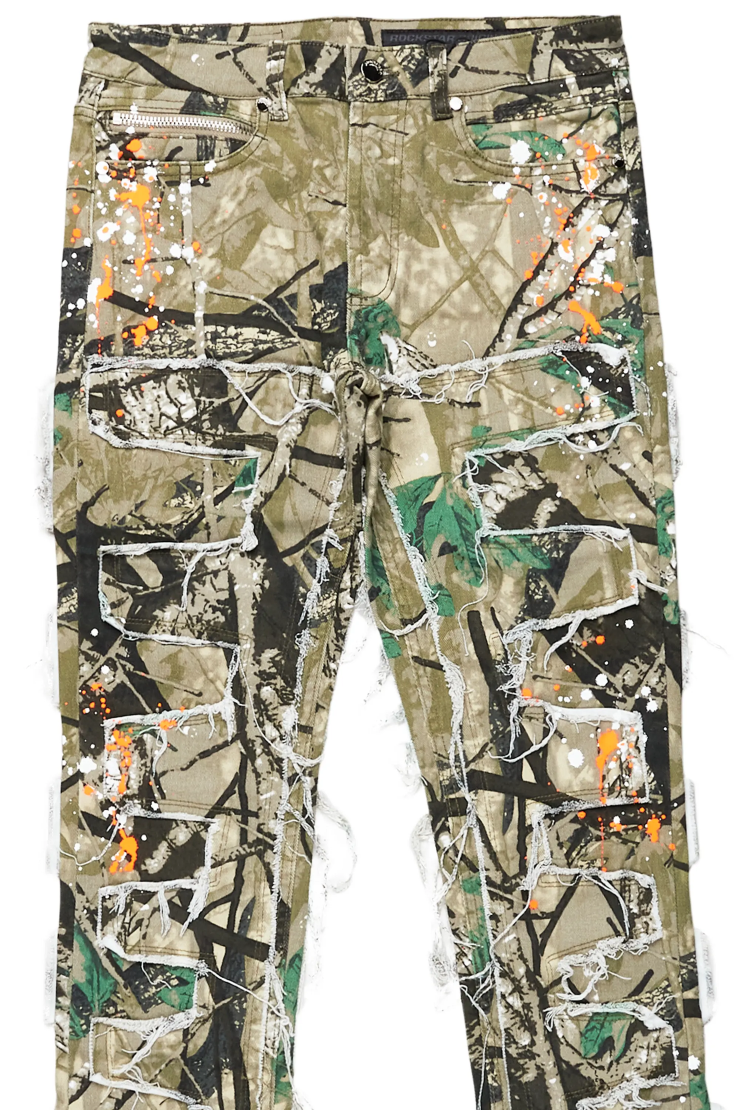 Urso Tree Camo Painter Stacked Flare Jean