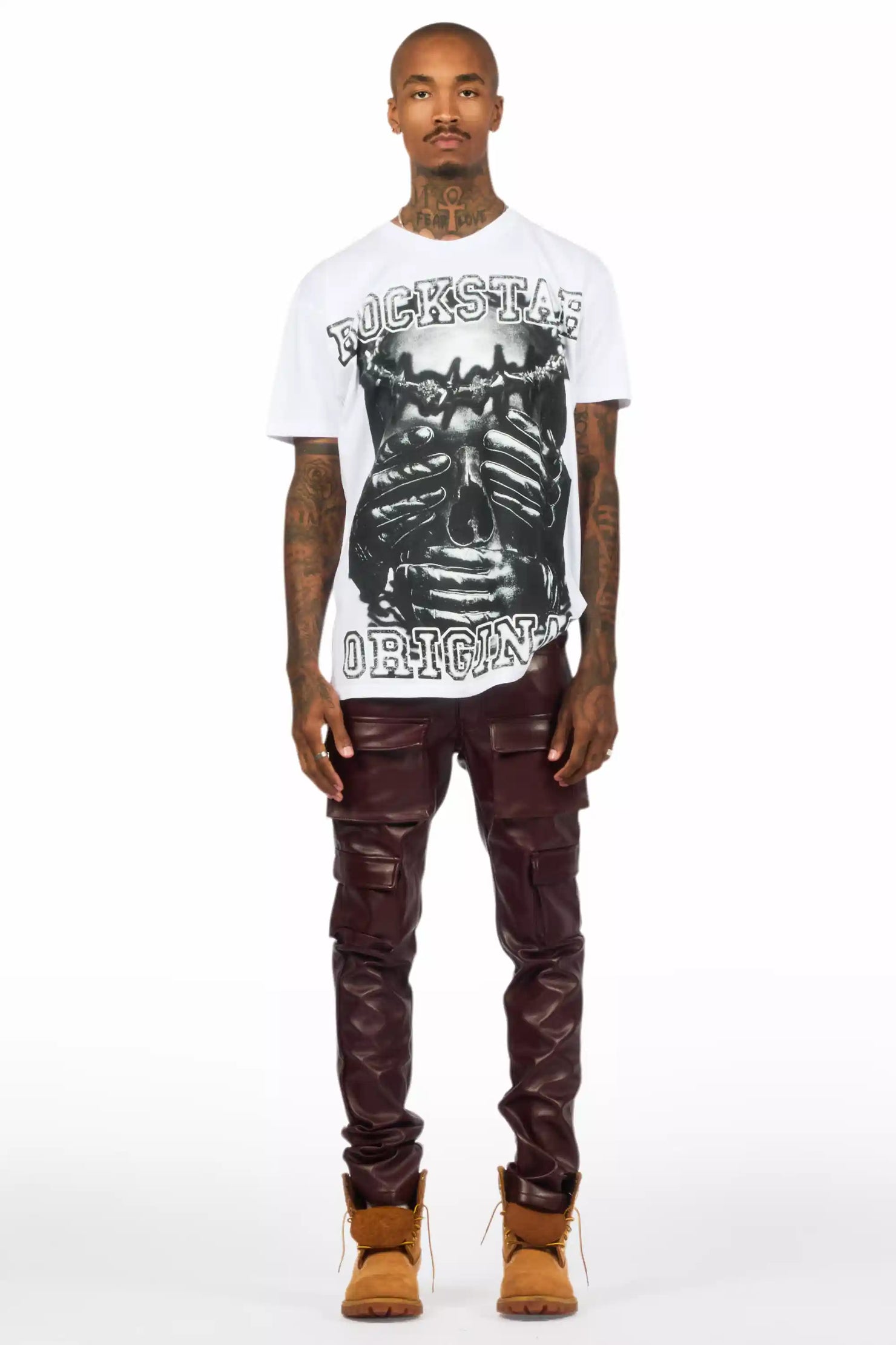 Kap Burgundy Skinny Faux Leather Fit Jean