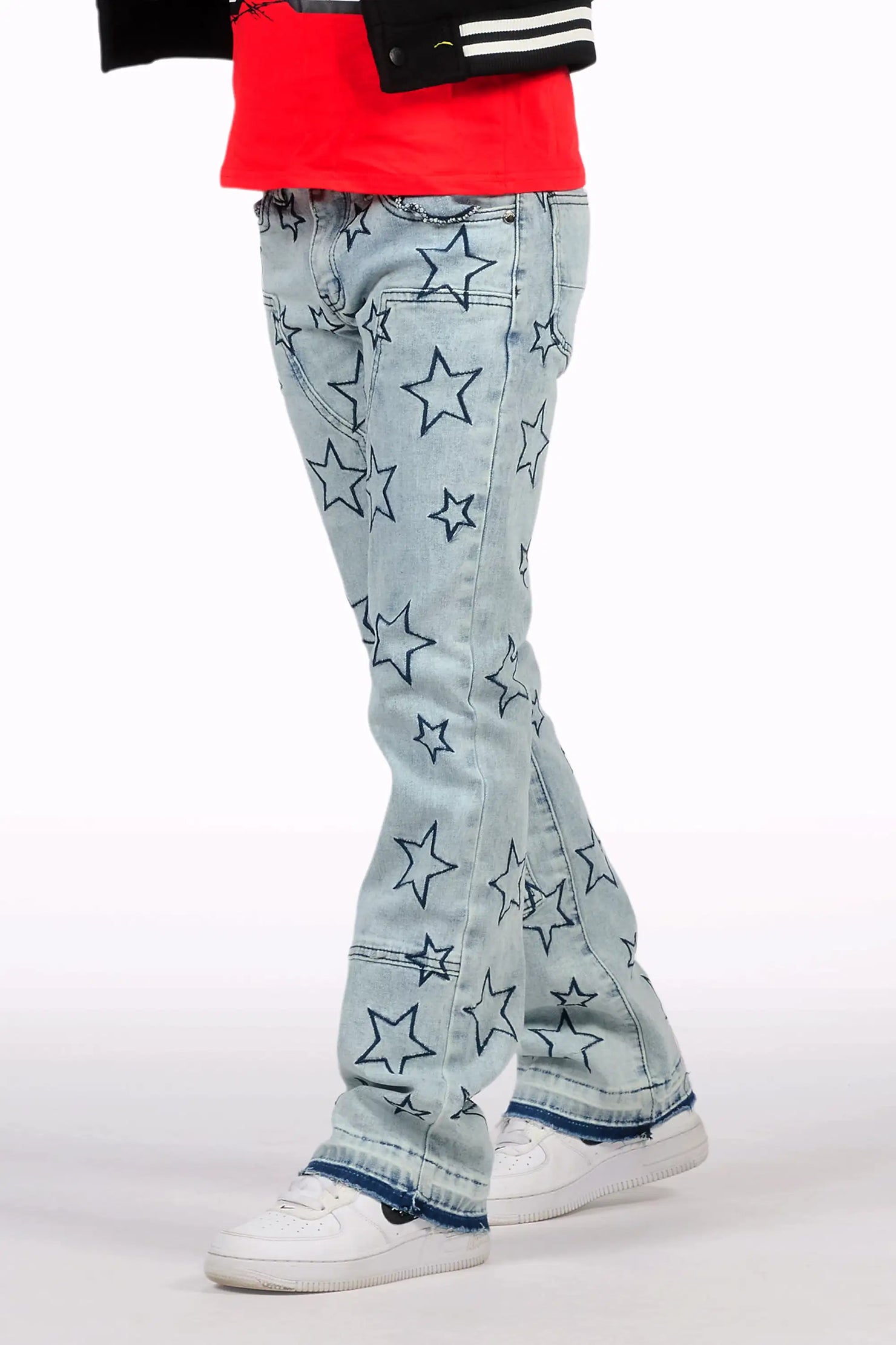 Boys Starship Light BLue Stacked Flare Jean