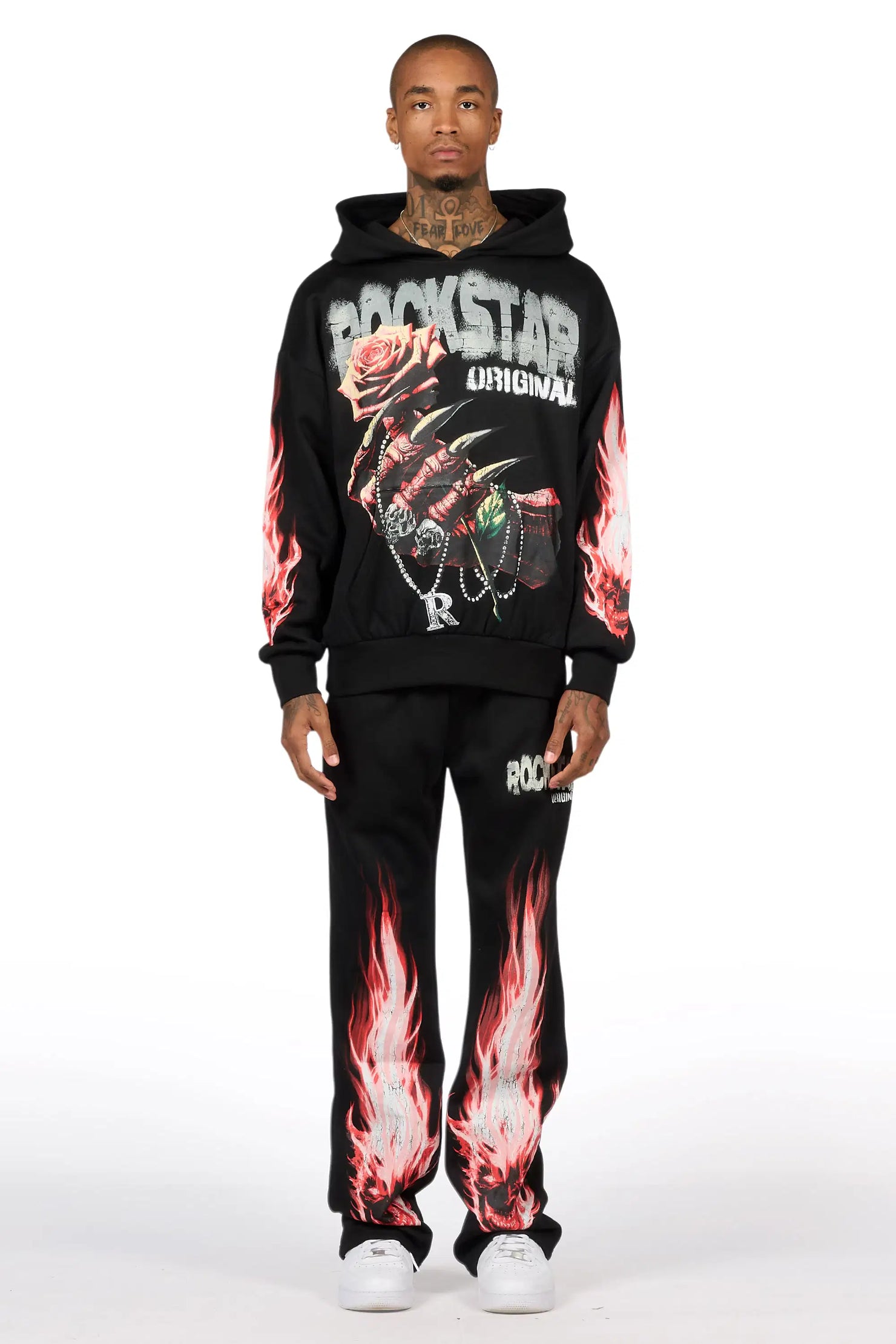 Azyrx Black Hoodie/Baggy Pant Track Set