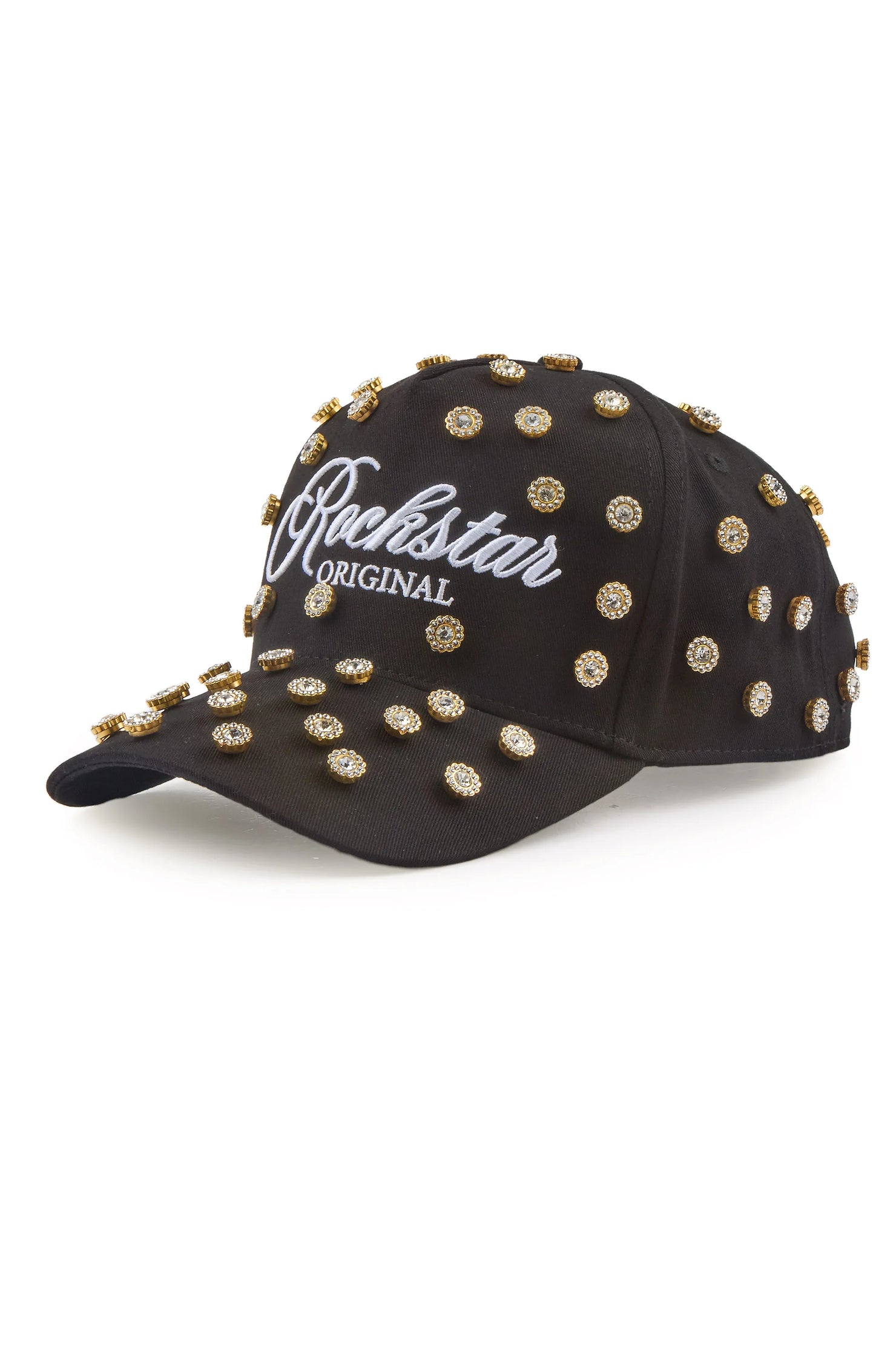 Roma Black Rhinestone Trucker Hat