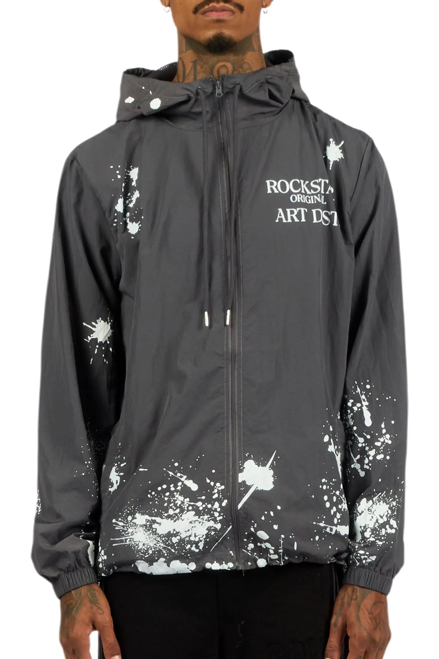 Raffer Grey Graphic Windbreaker