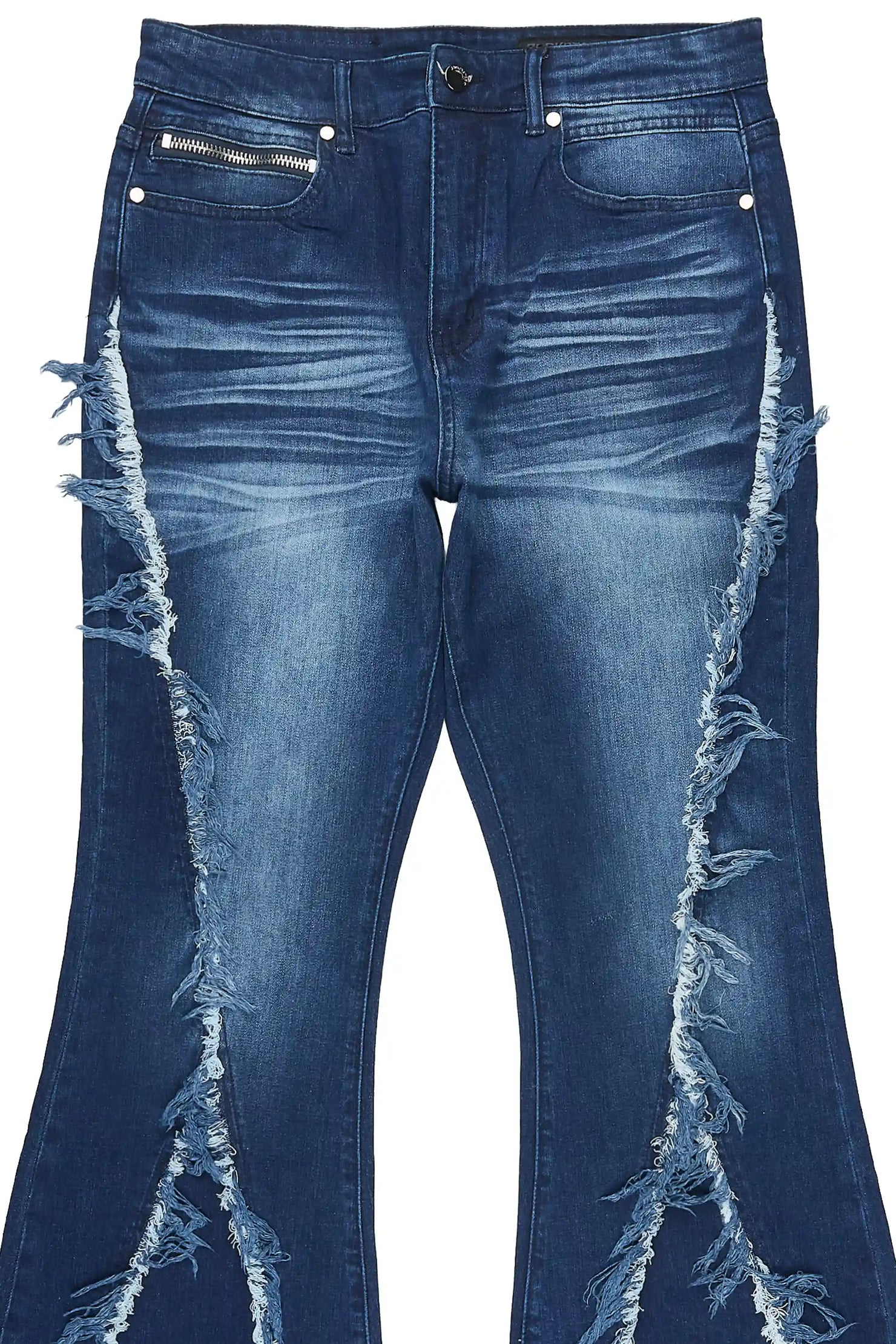 Vane Dark Blue Stacked Super Flare Jean