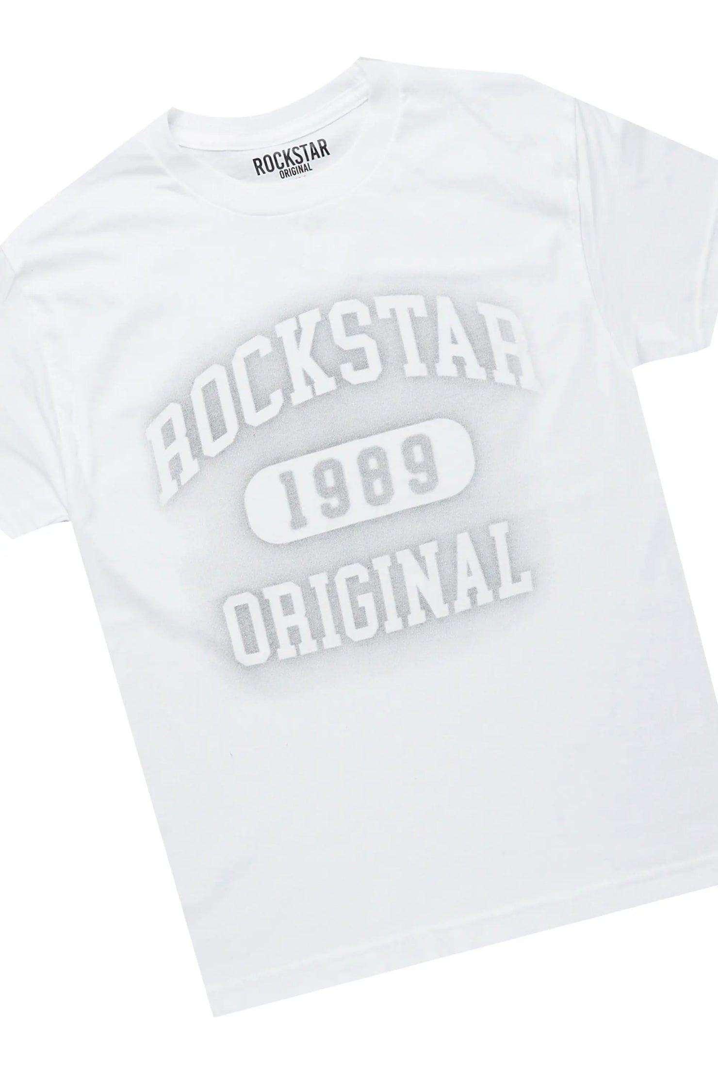 Boys Valko White/Black T-Shirt/Frayed Jean Set