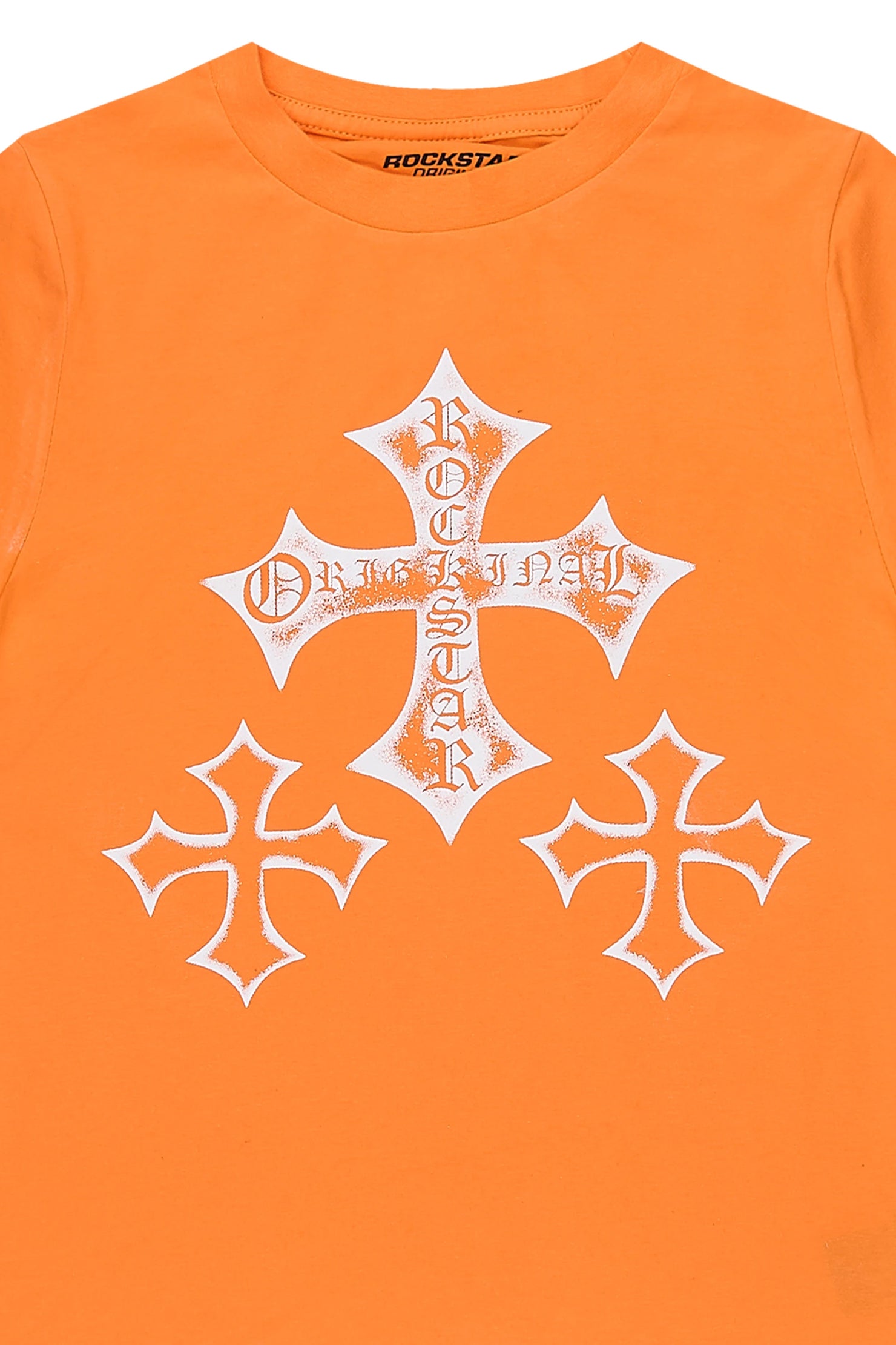 Boys Marizon Orange/White Graphic T-Shirt
