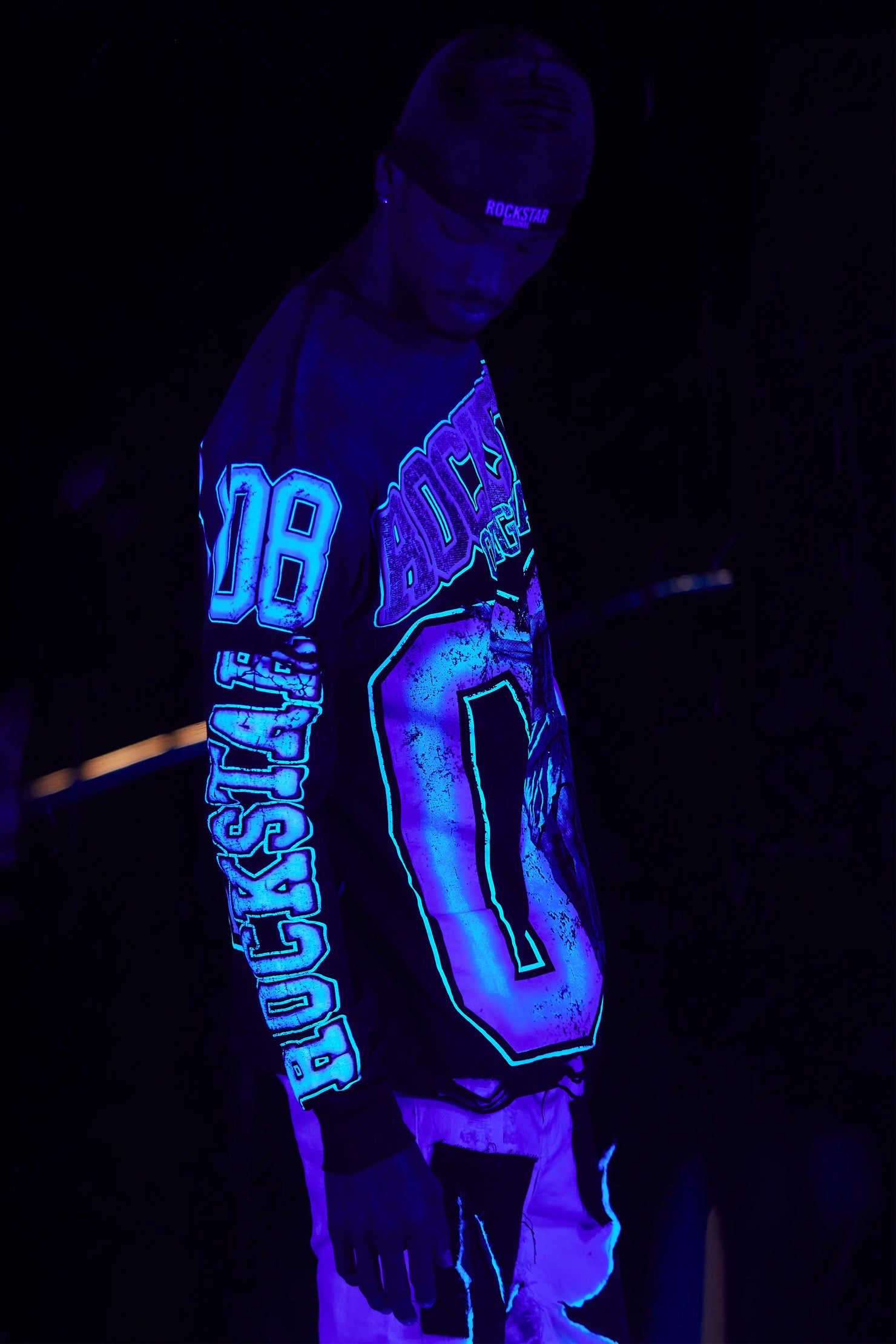 Fields Black/Purple Double Layer Long Sleeve Graphic T-Shirt