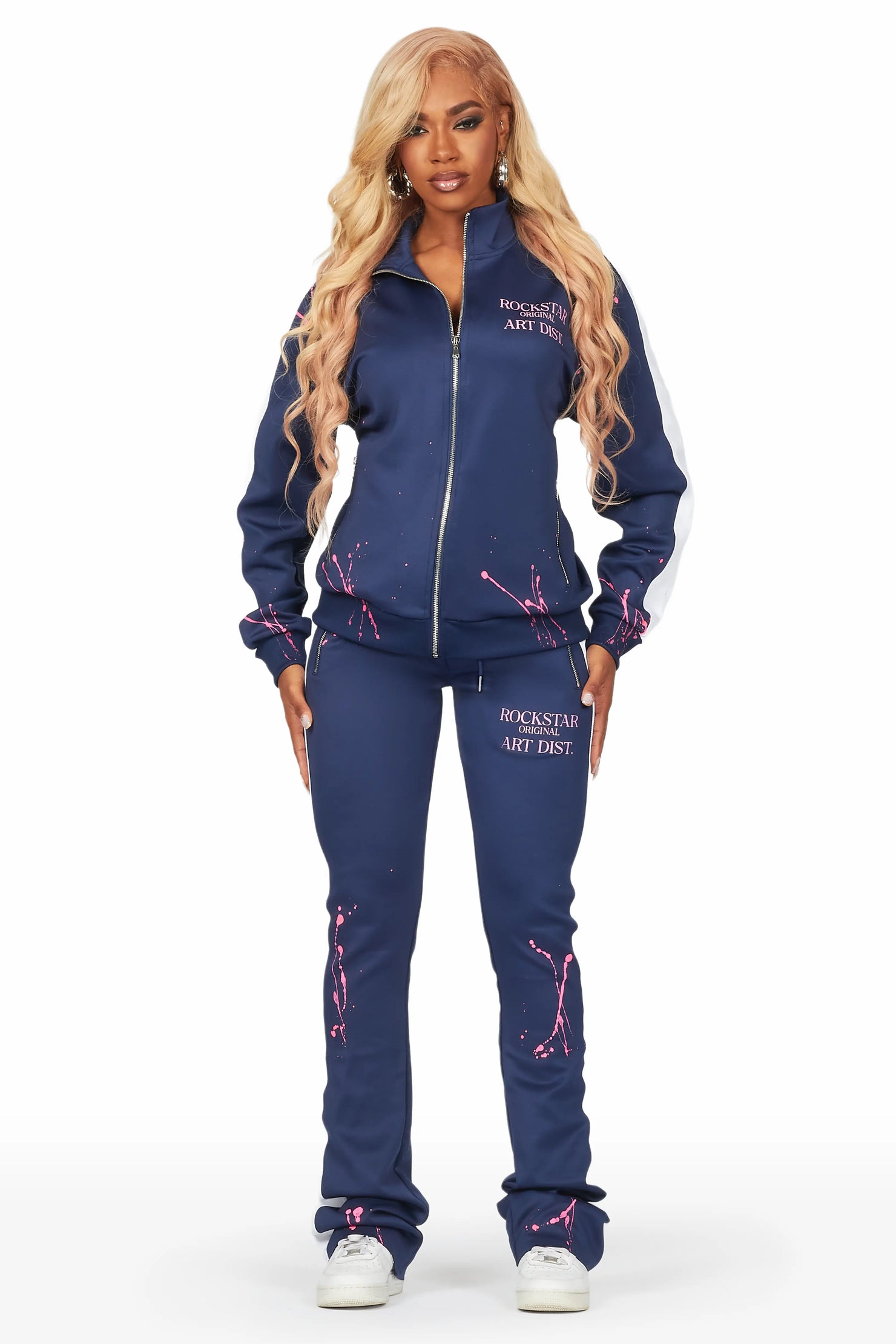 Tara Navy Tricot Stacked Trackset