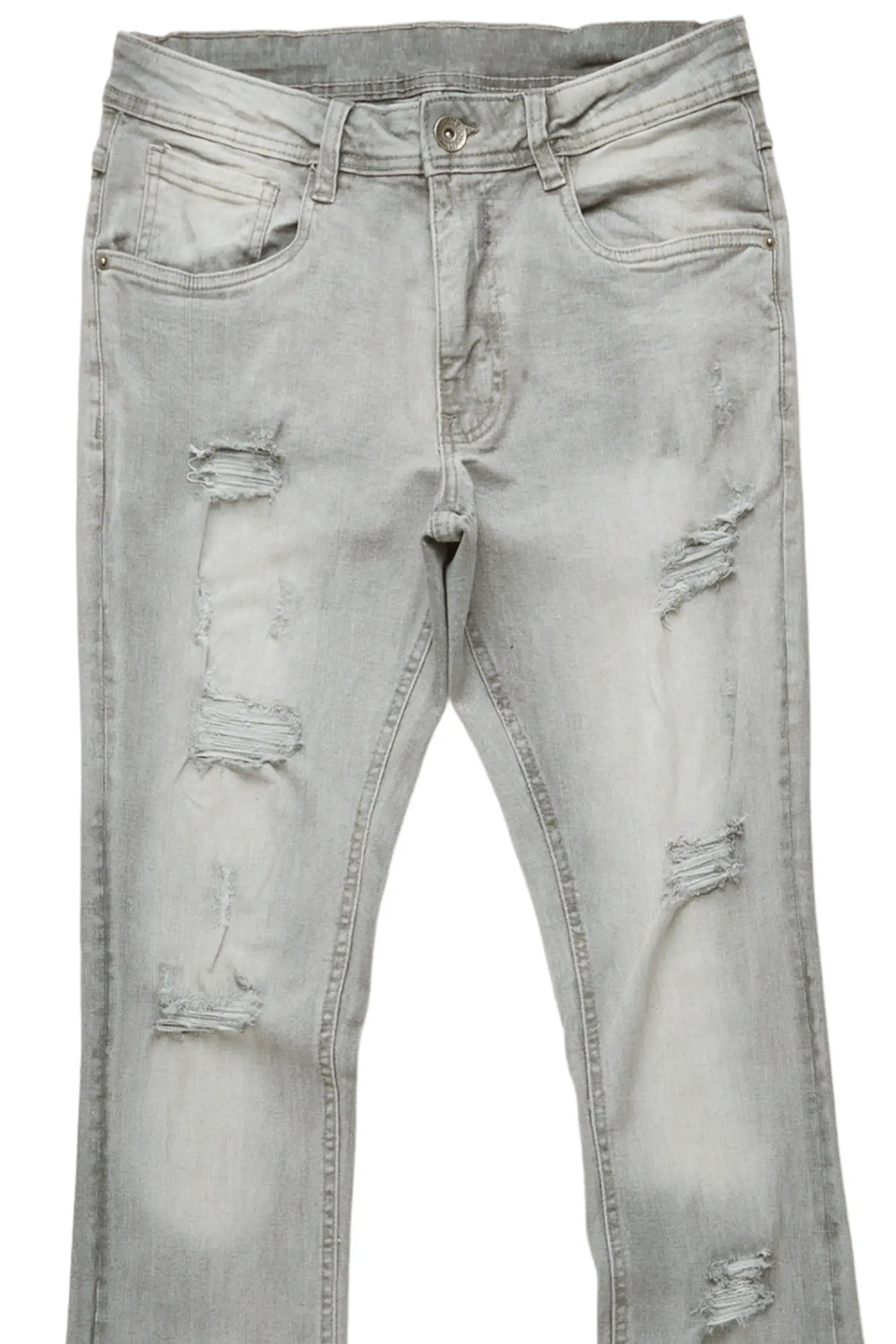 Victorious Men's Distressed Rip and Repair Denim Jeans DL1119 - Gray -  28/32 - Walmart.com