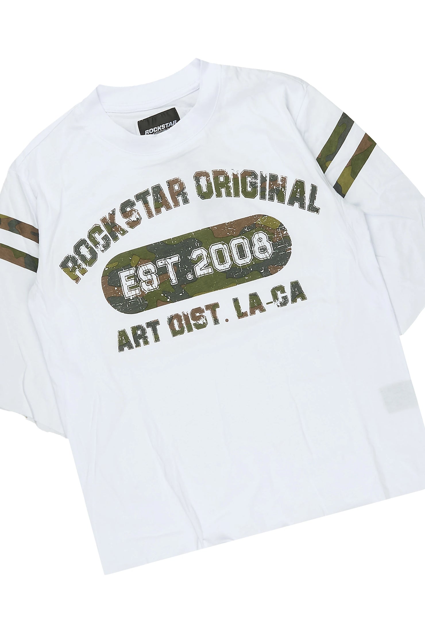 Boys Alexander White/Camo T-Shirt Double Waisted Short Set