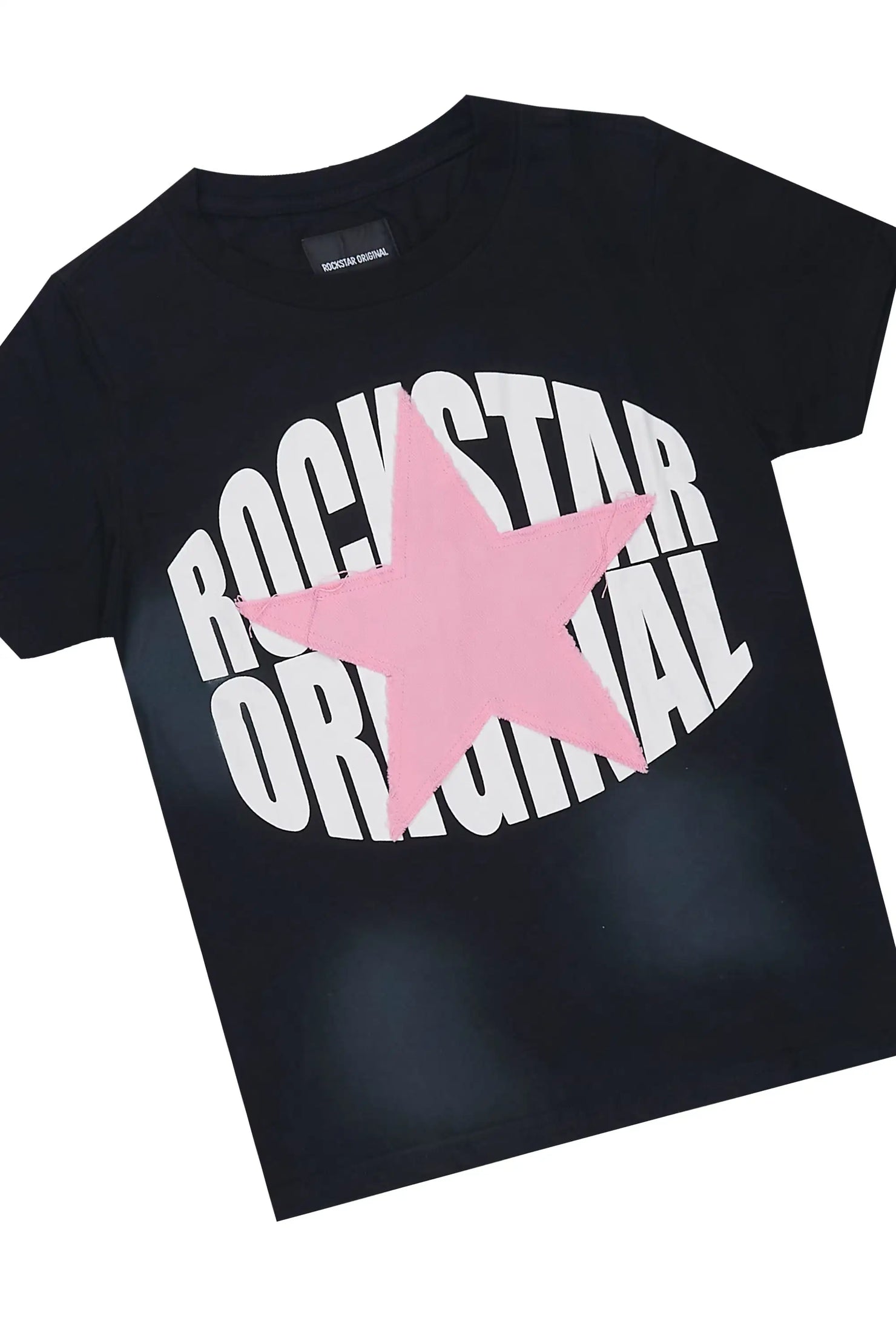 Girls Jumiper Black T-Shirt/Denim Short Set