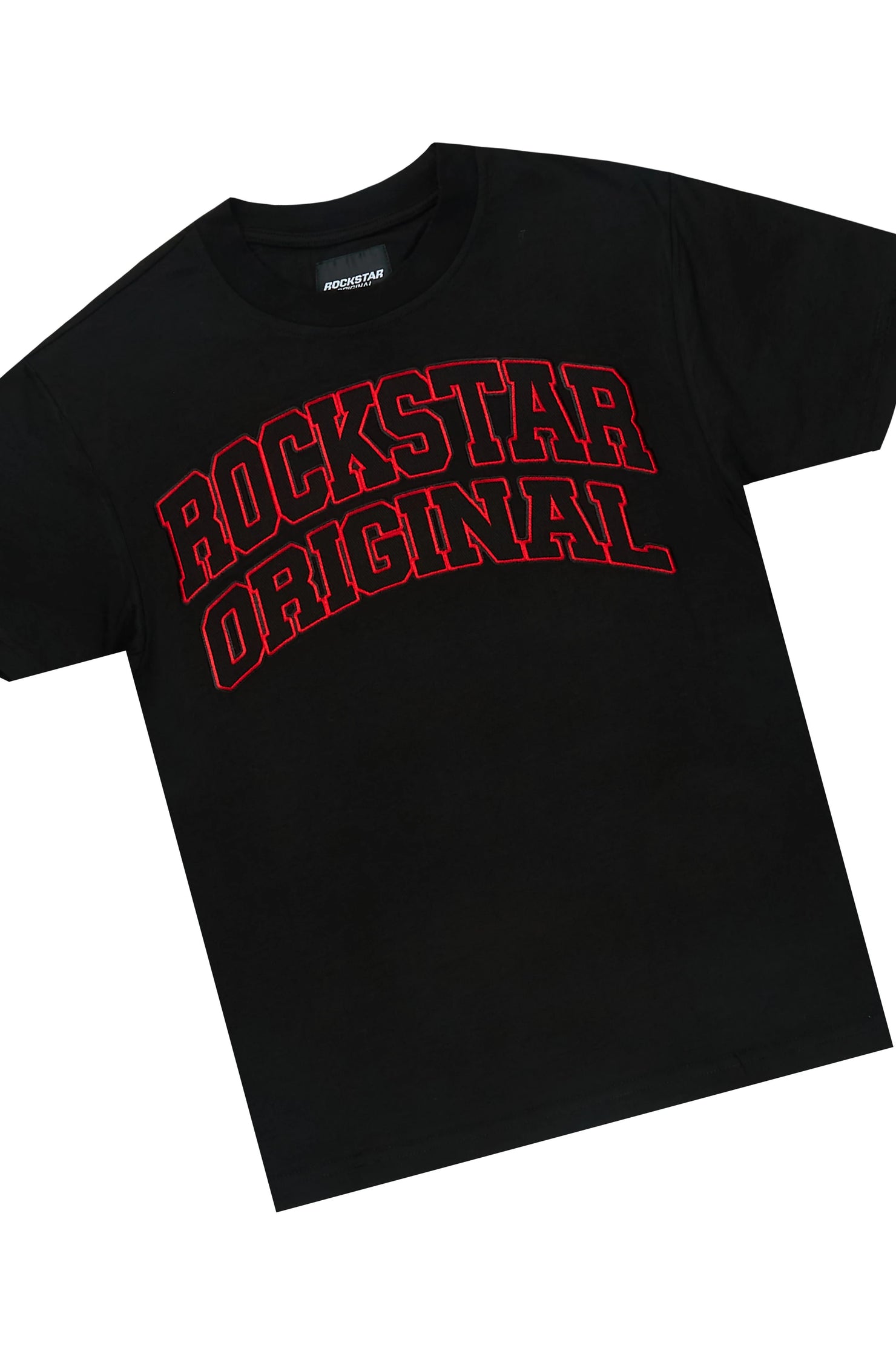 Boys Hooper Black Oversized T-Shirt/Short Set