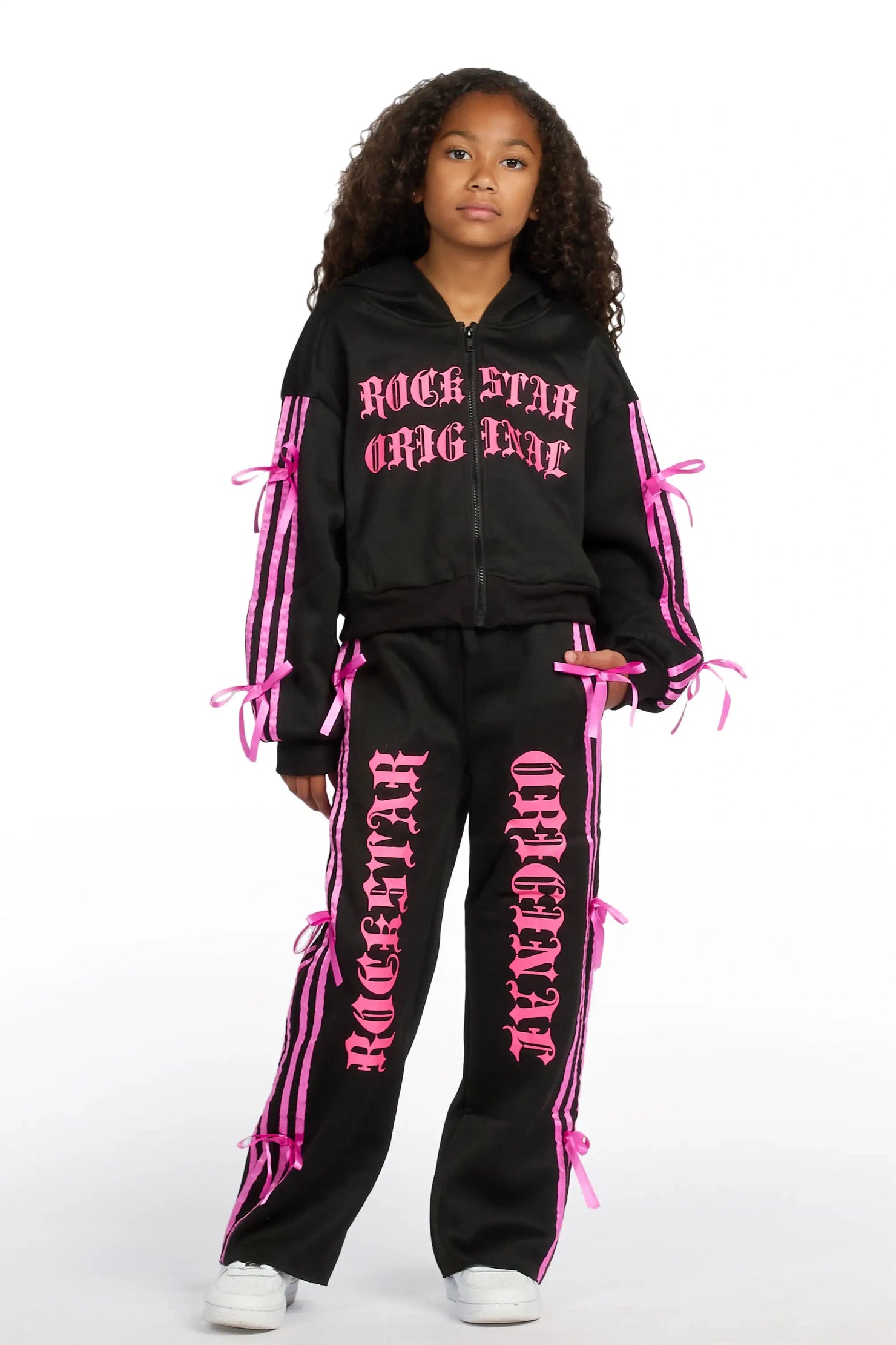 Girls Kettisha Black Baggy Track Set
