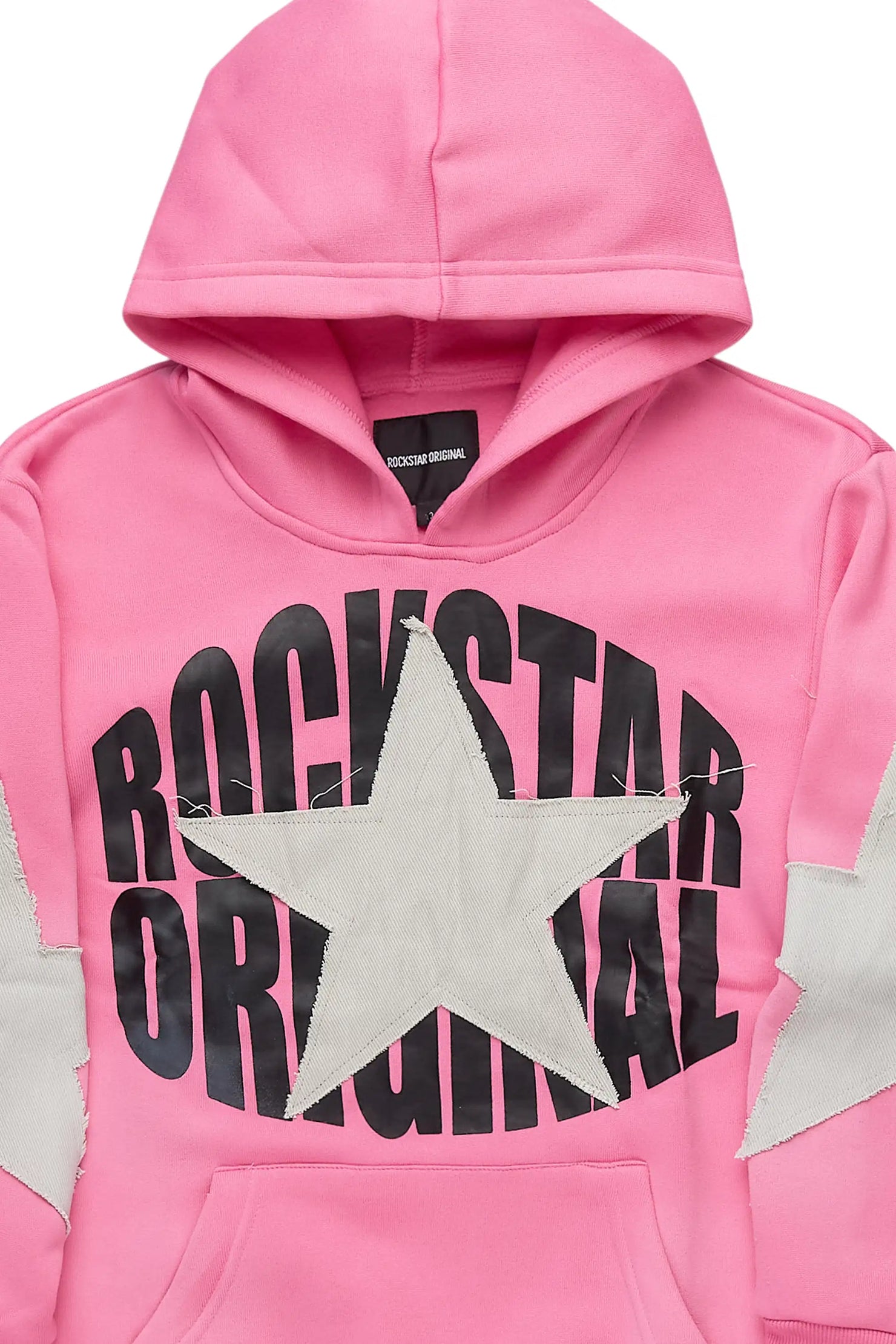 Girls Khaly Pink/Grey Graphic Hoodie