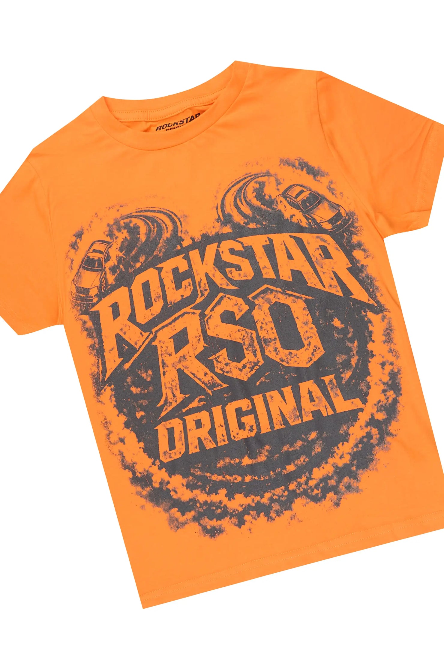 Boys Malen Orange/Blue T-Shirt Stacked Jean Set