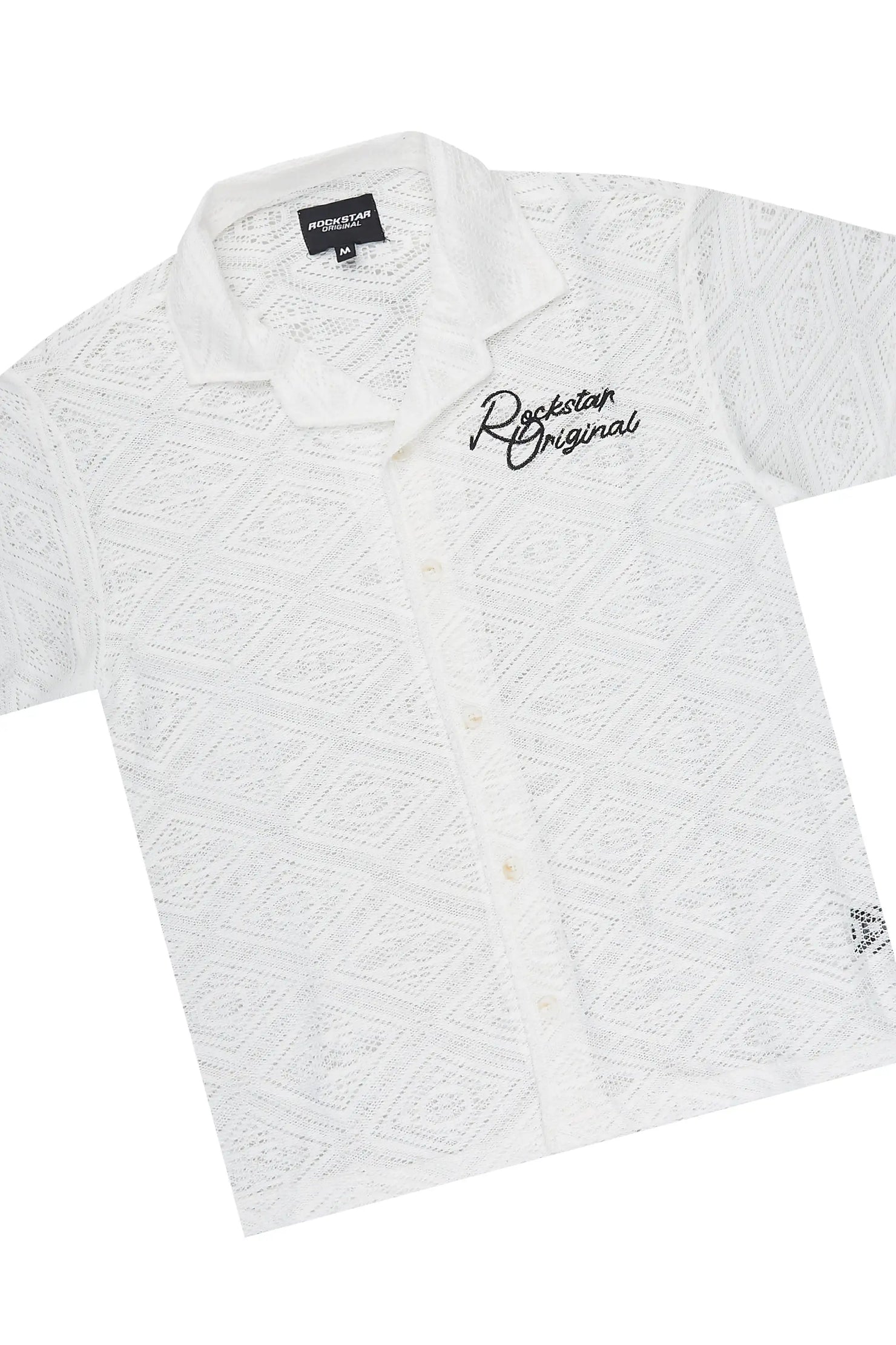 Sheck White Button Down Shirt/Short Set