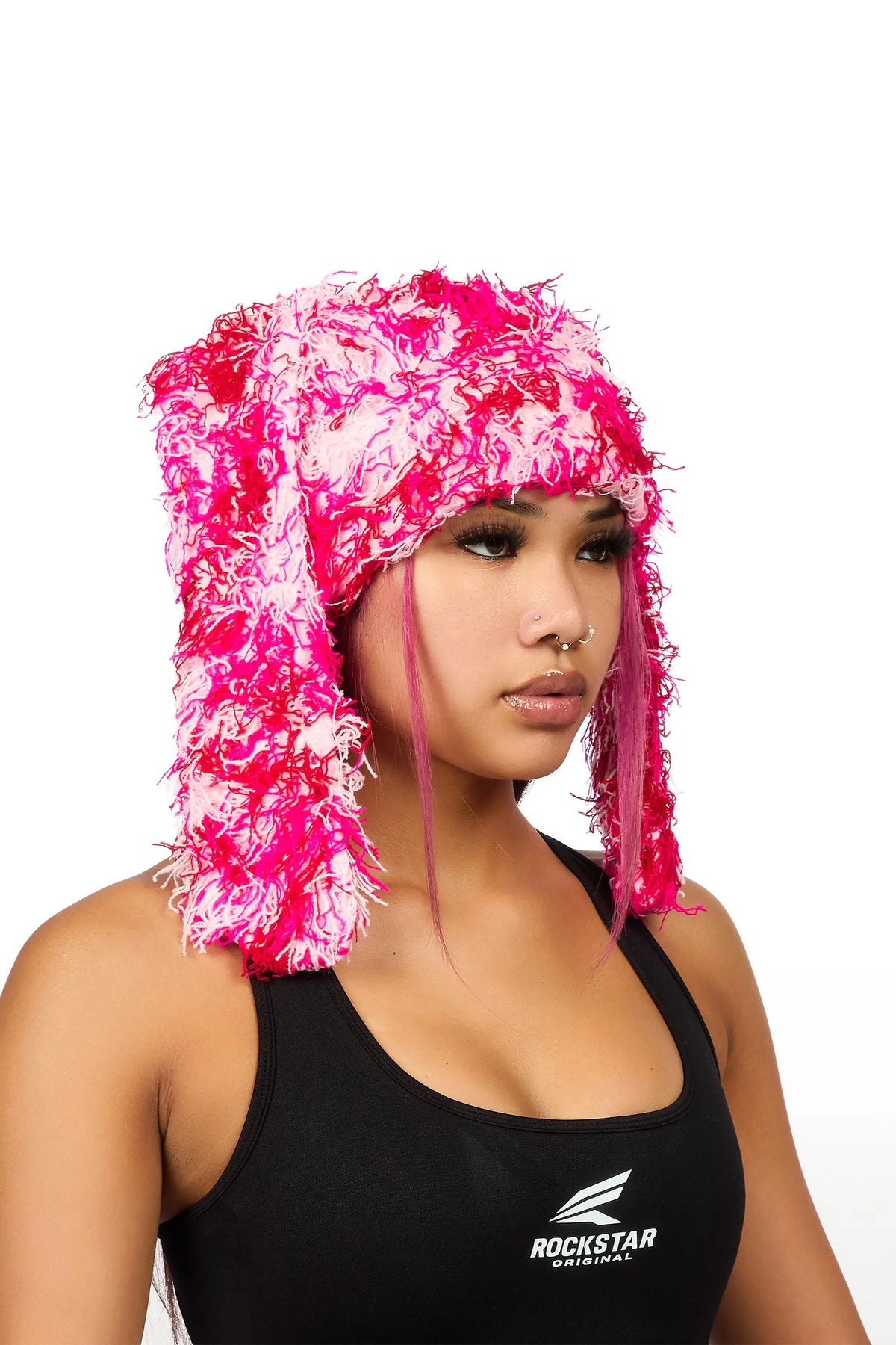 Joetta Pink Fuzzy Long Ear Flap Beanie