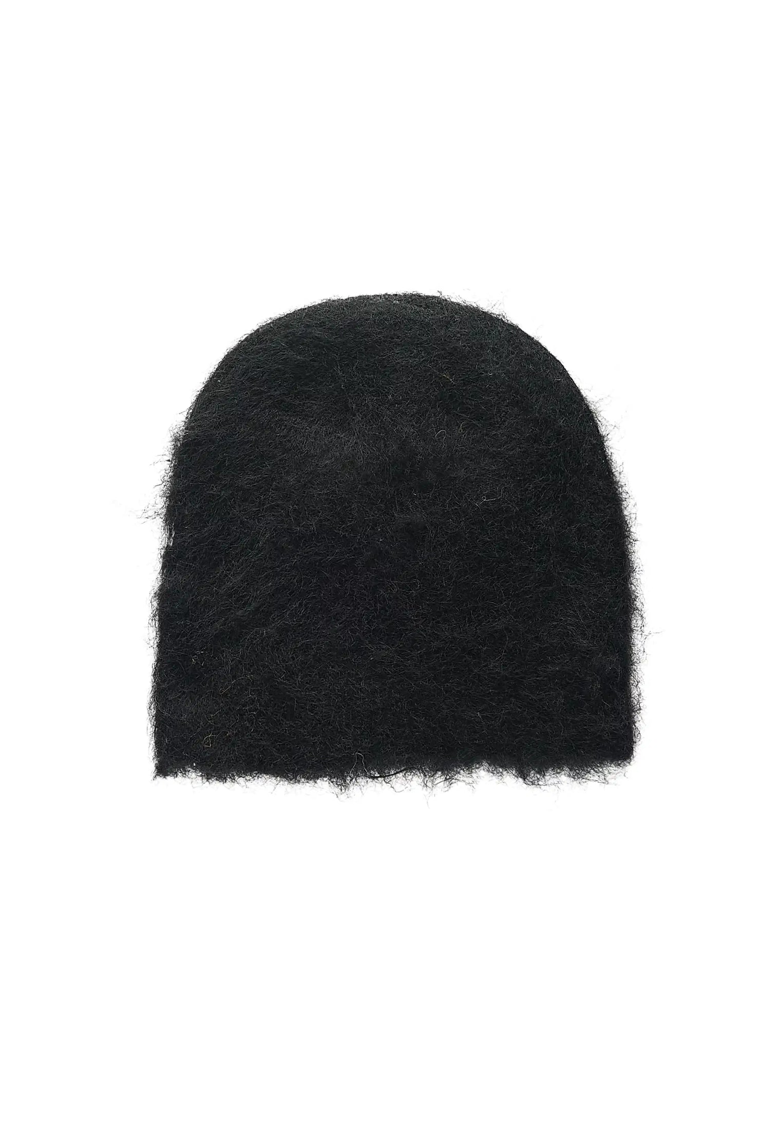Toshio Black Knitted Mohair Beanie