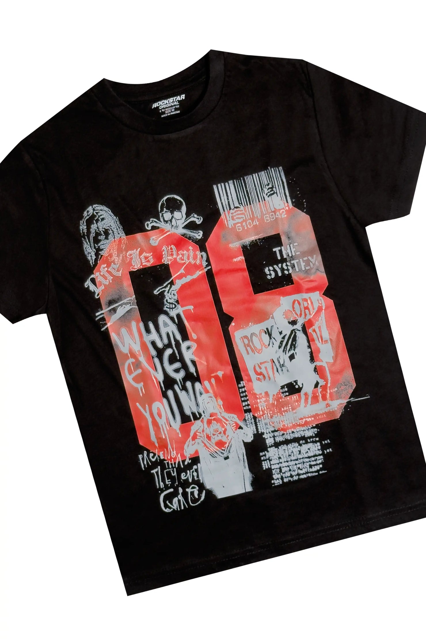 Boys Beau Black/Red T-Shirt/Denim Short Set