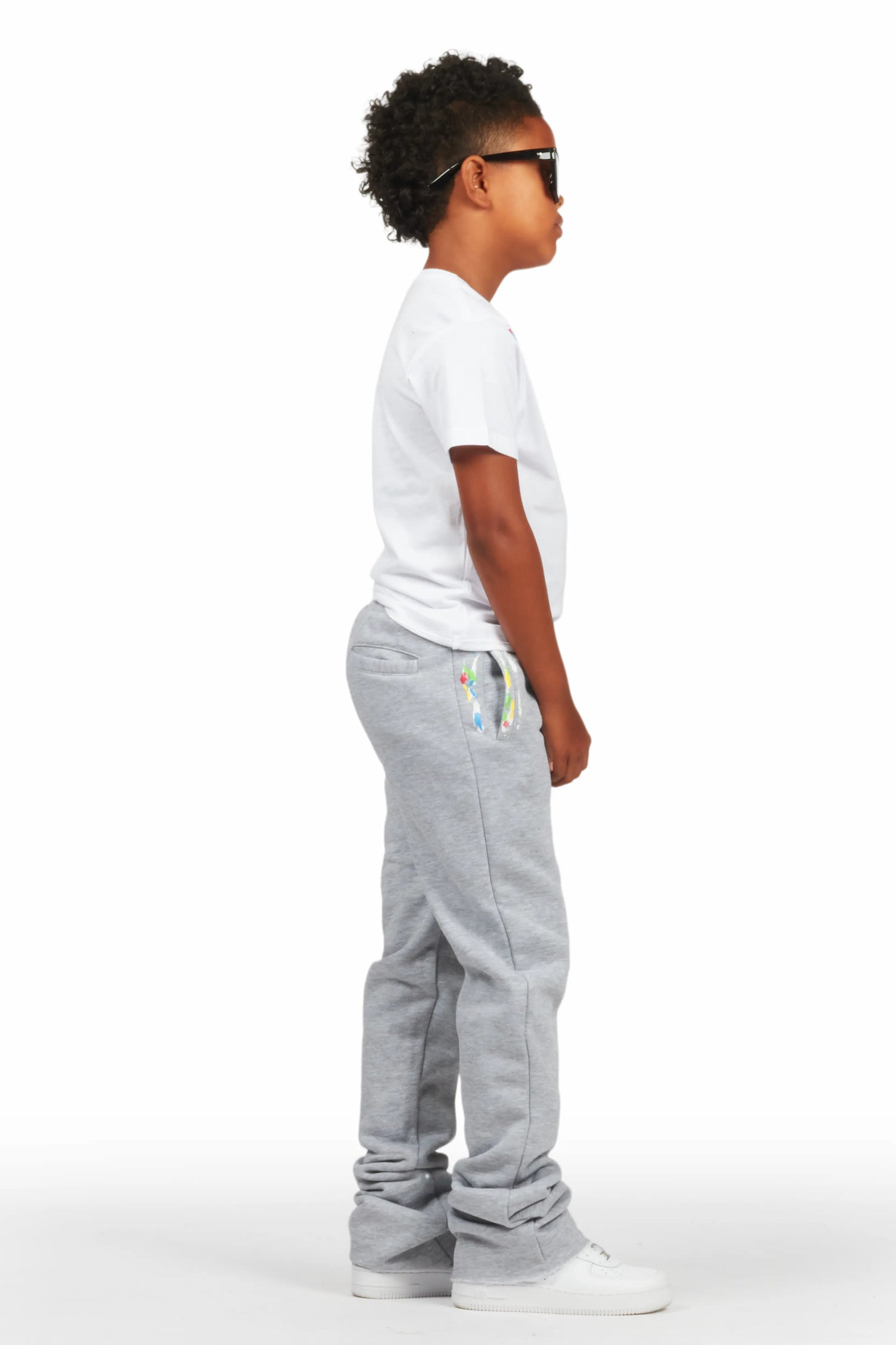 Boys Artemi Grey/White T-Shirt Super Stacked Set