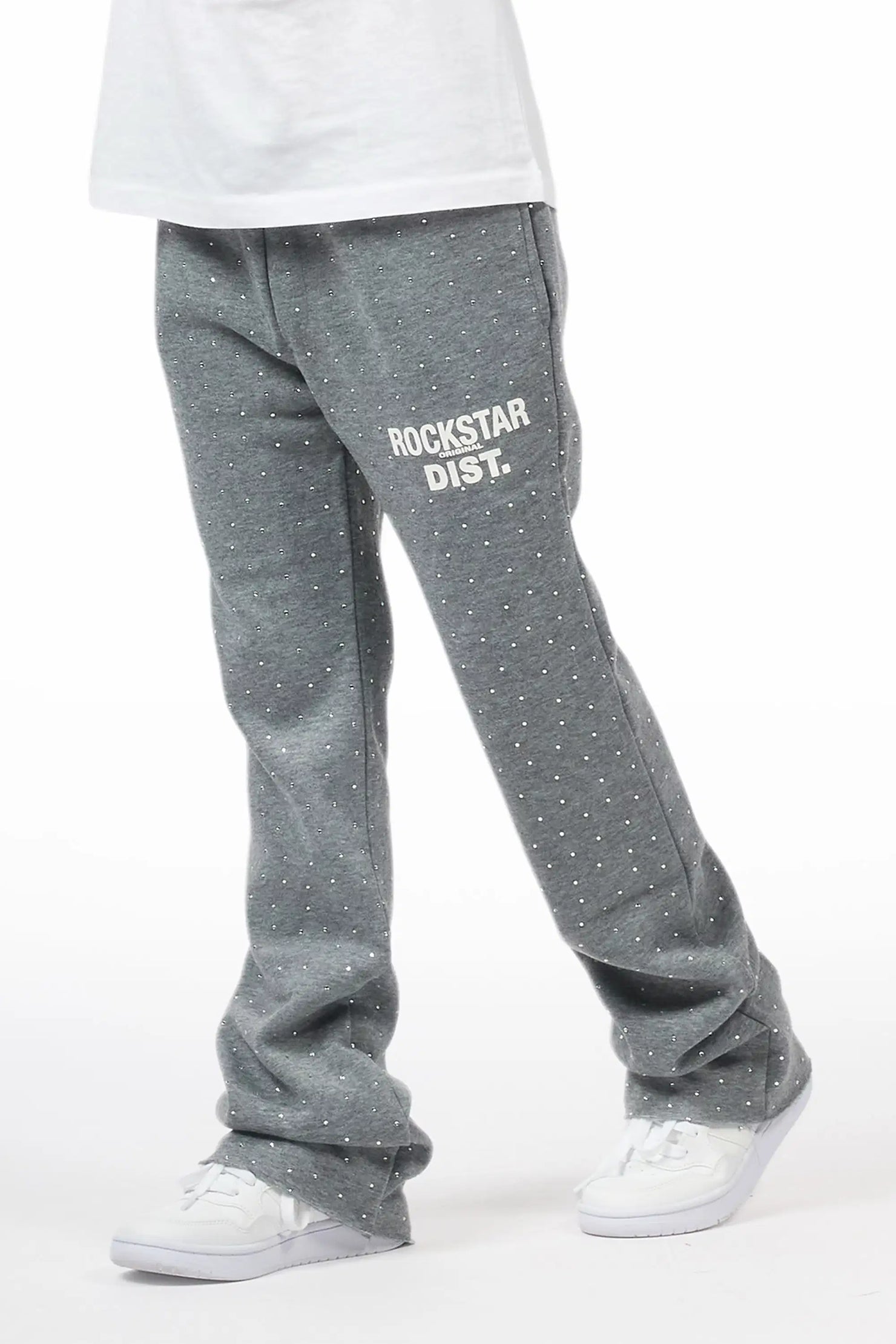 Boys Alpine Grey Rhinestone Track pant
