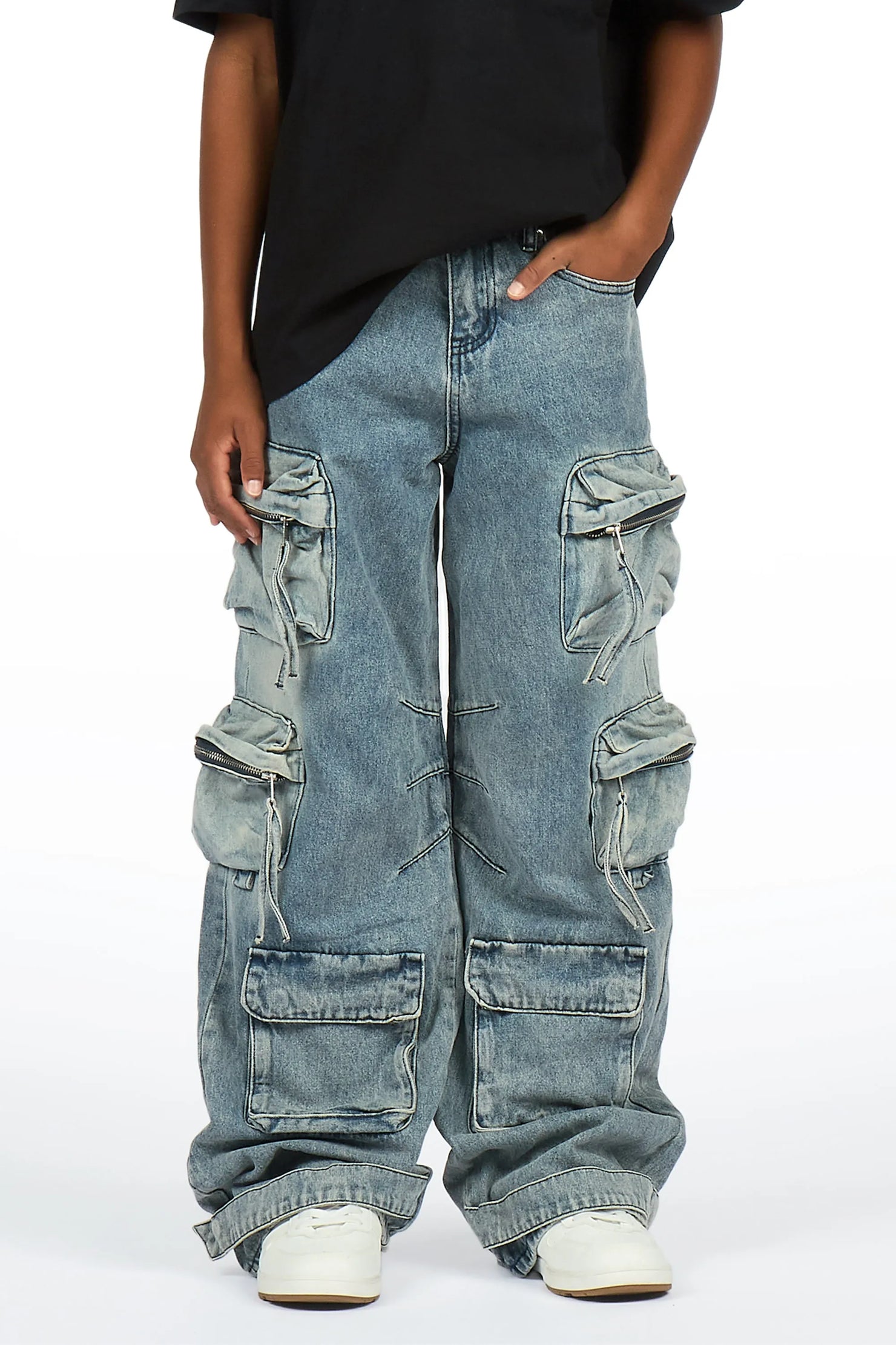 Boys Lenz Blue Baggy Fit Jean