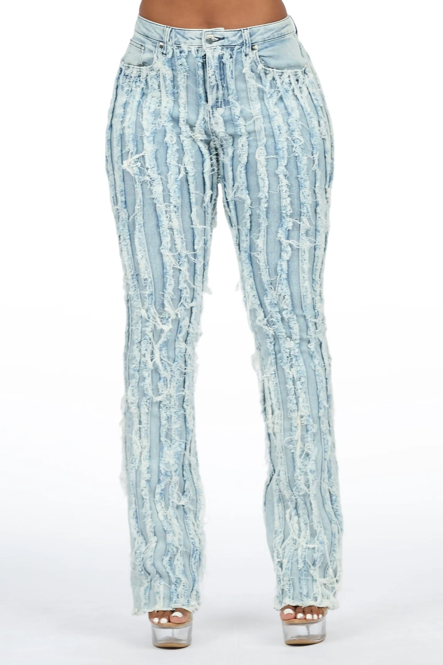 Natalia Light Med. Wash Stacked Flare Jean