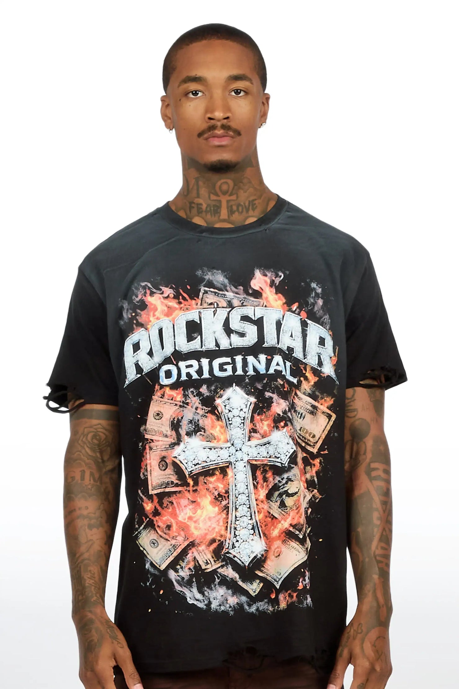 Moore Black Oversized Graphic T-Shirt