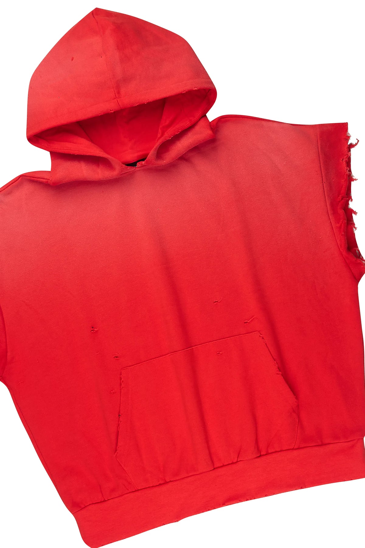Warden 2.0 Red Cut Sleeve Hoodie/Extra Long Jort Set