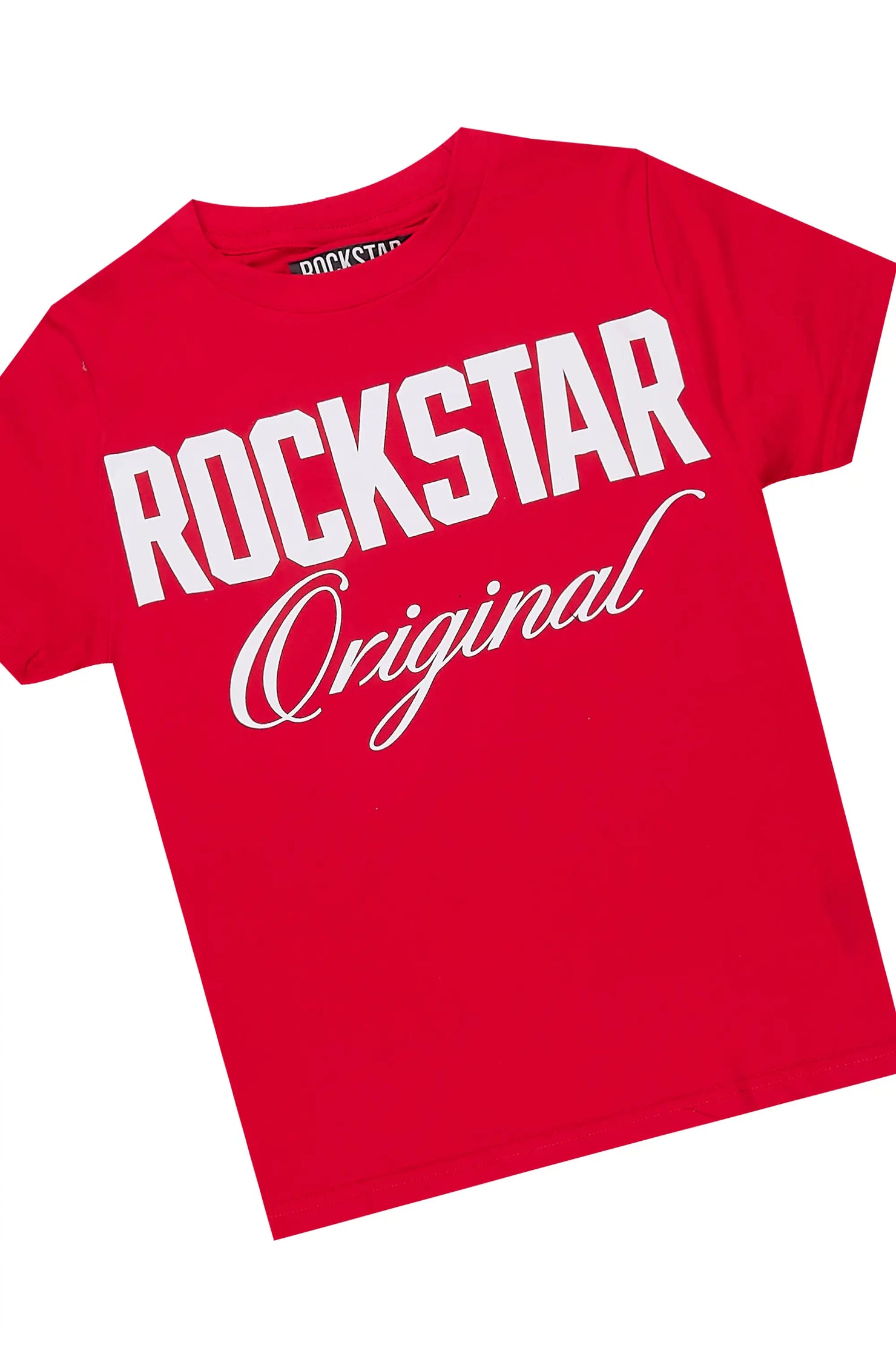 Boys Jett Red/Multi T-Shirt Stacked Jean Set