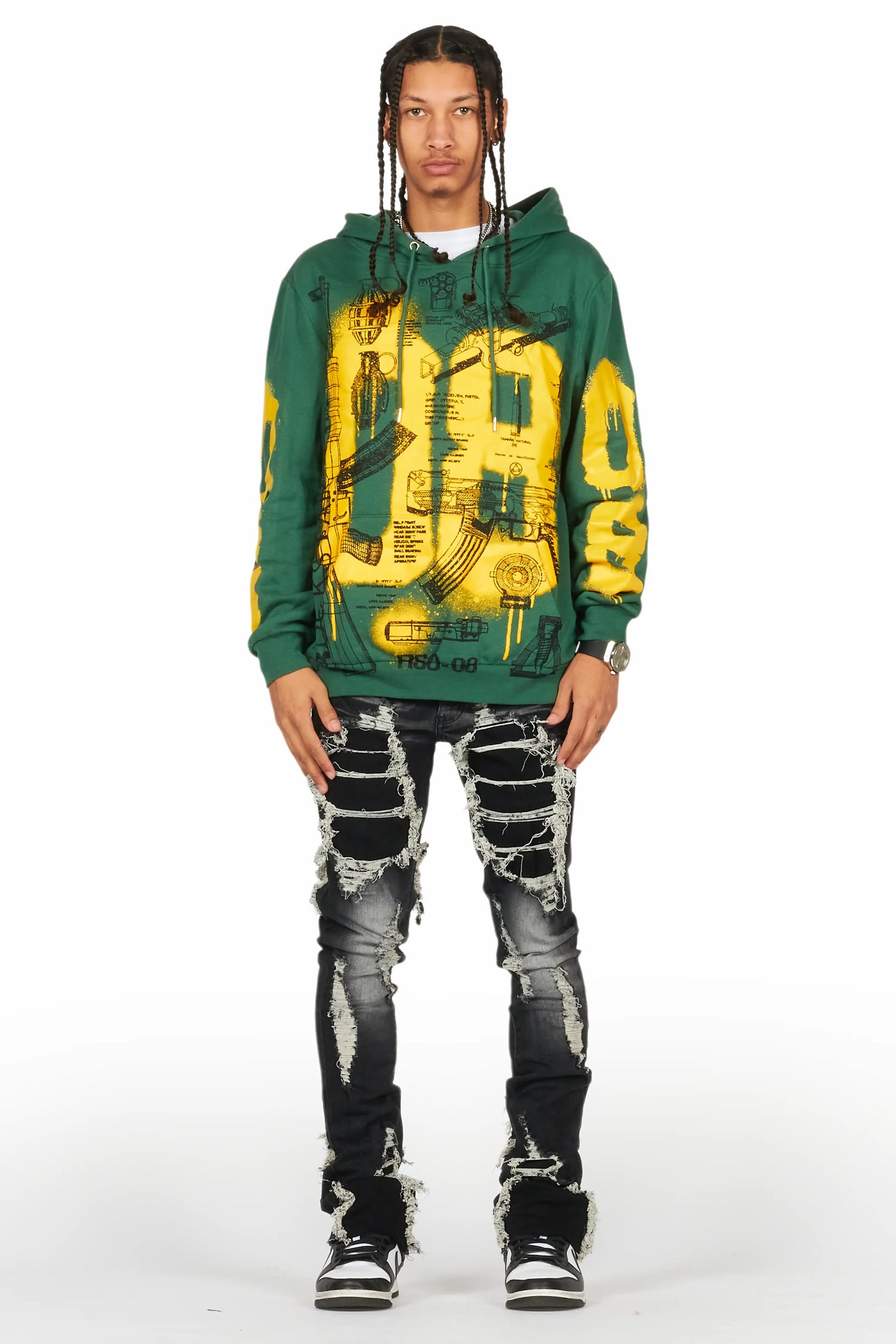 Nesta Green Graphic Hoodie