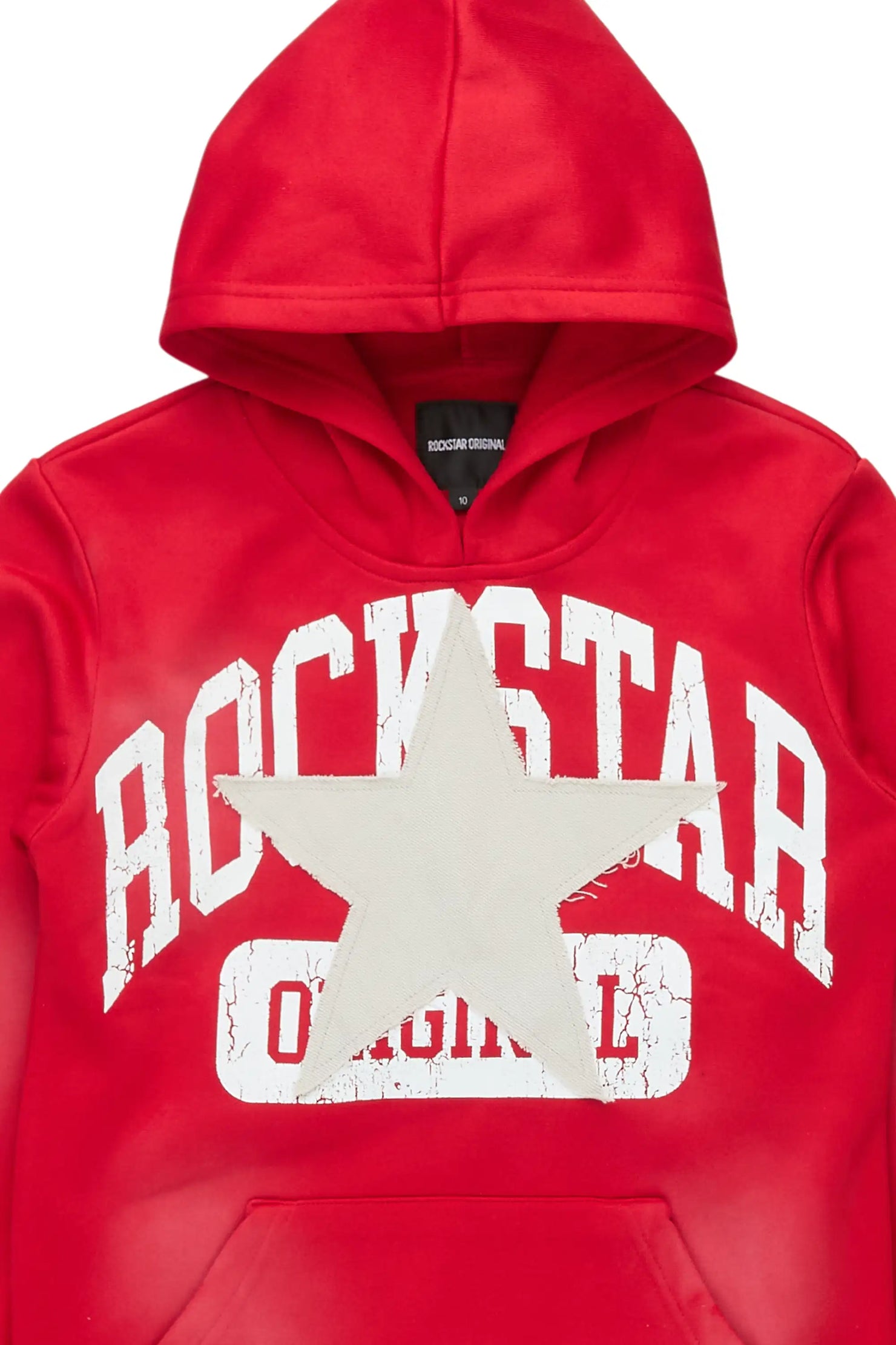 Girls Danika Red/Grey Graphic Hoodie with Patch