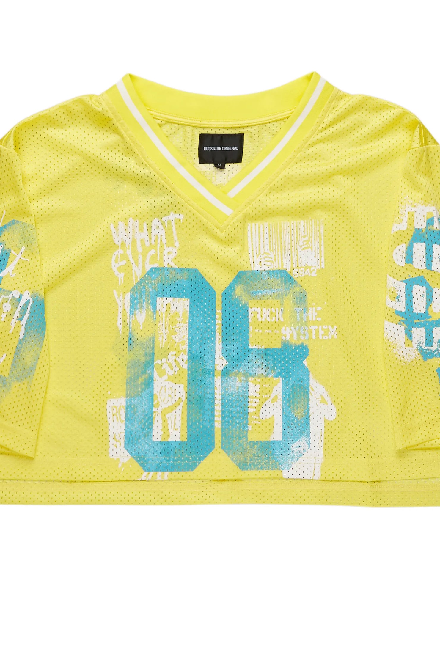 Riana Yellow Mesh Jersey