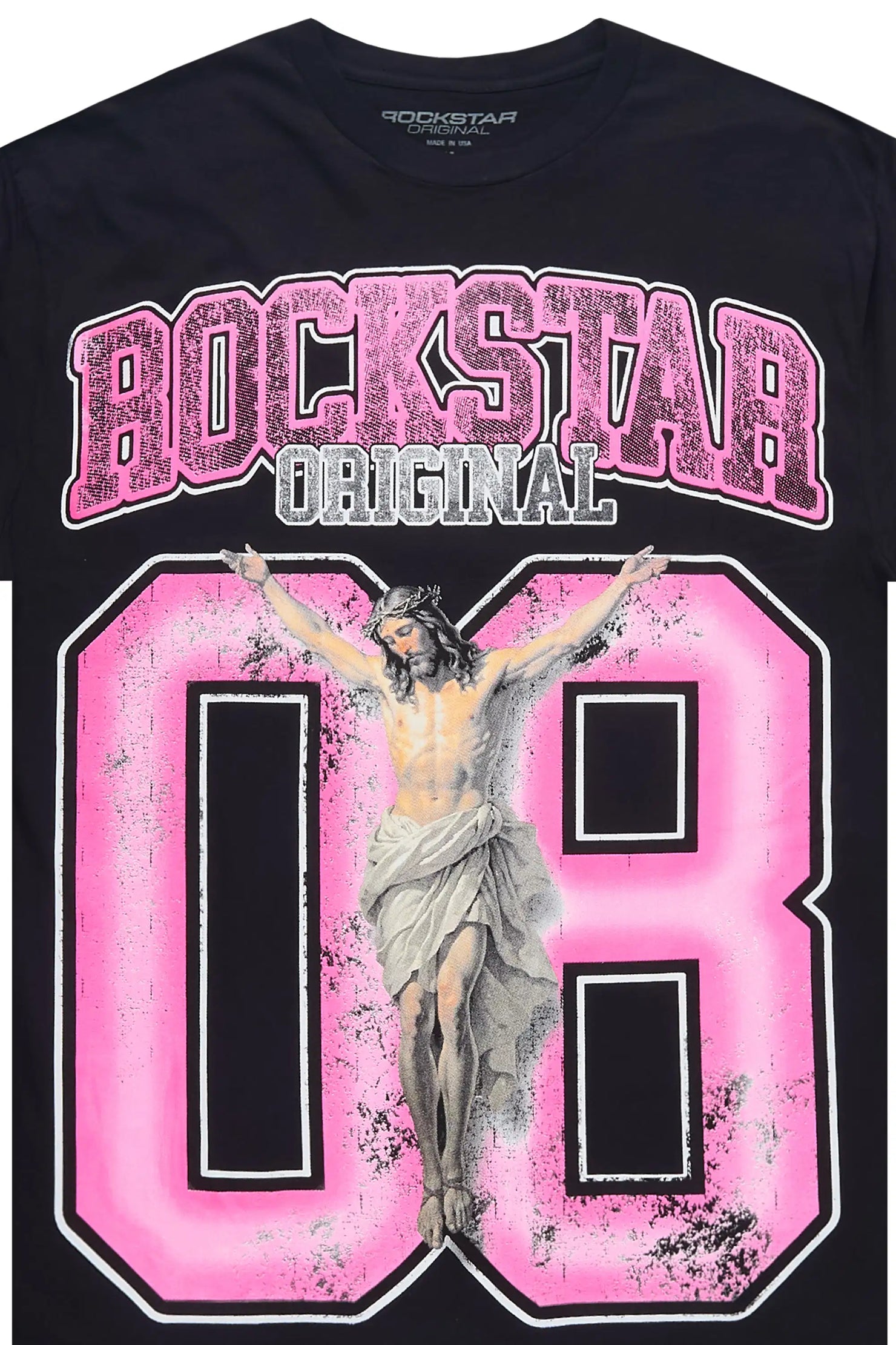 Fields 2.0 Black/Pink Oversized Graphic T-Shirt