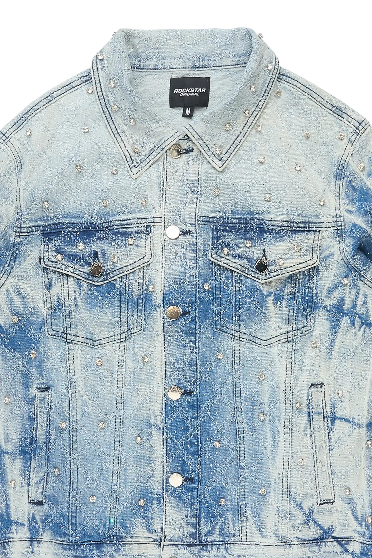 Glit Blue Rhinestone Denim Jacket