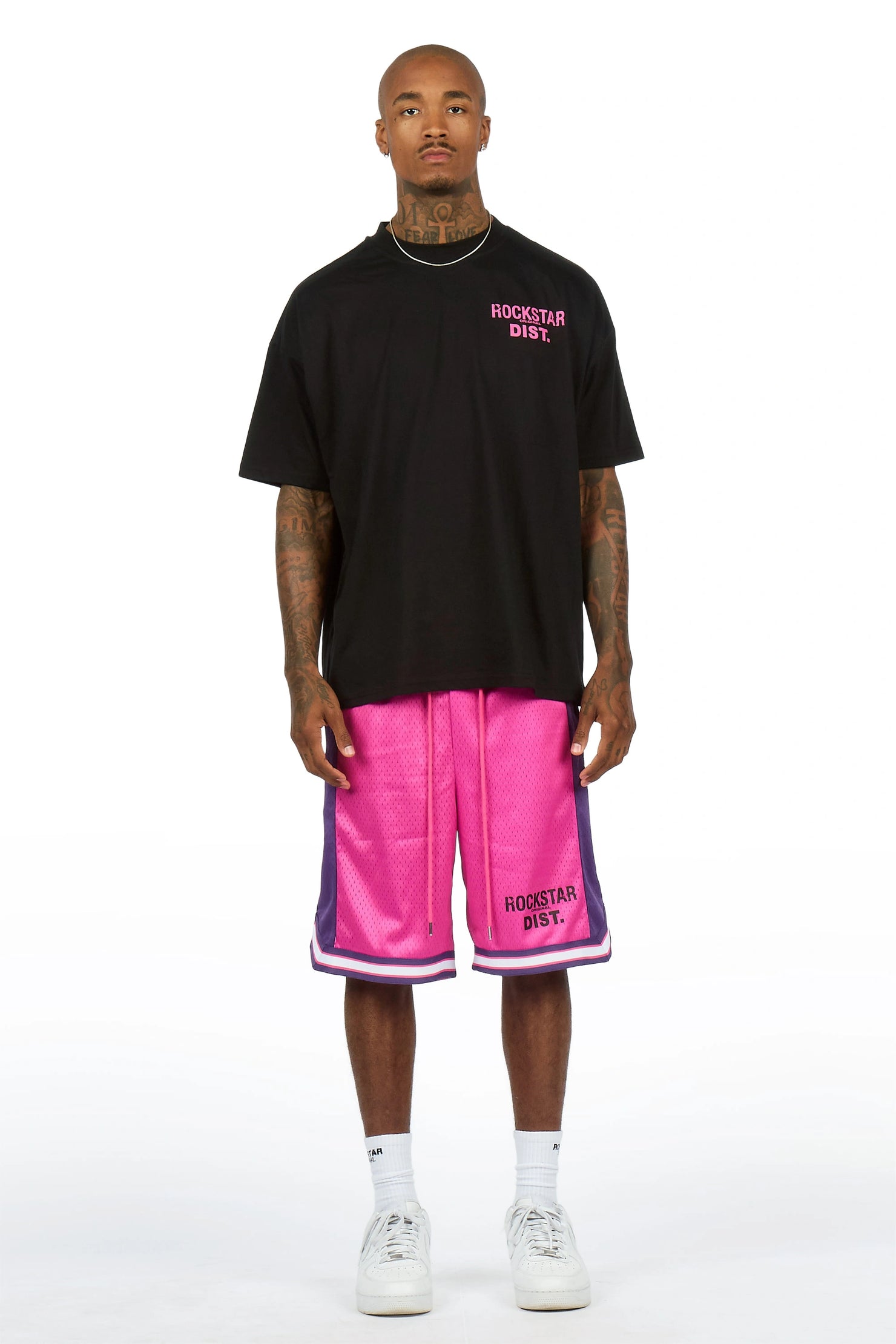 Suzano Black/Pink T-Shirt/Short Set