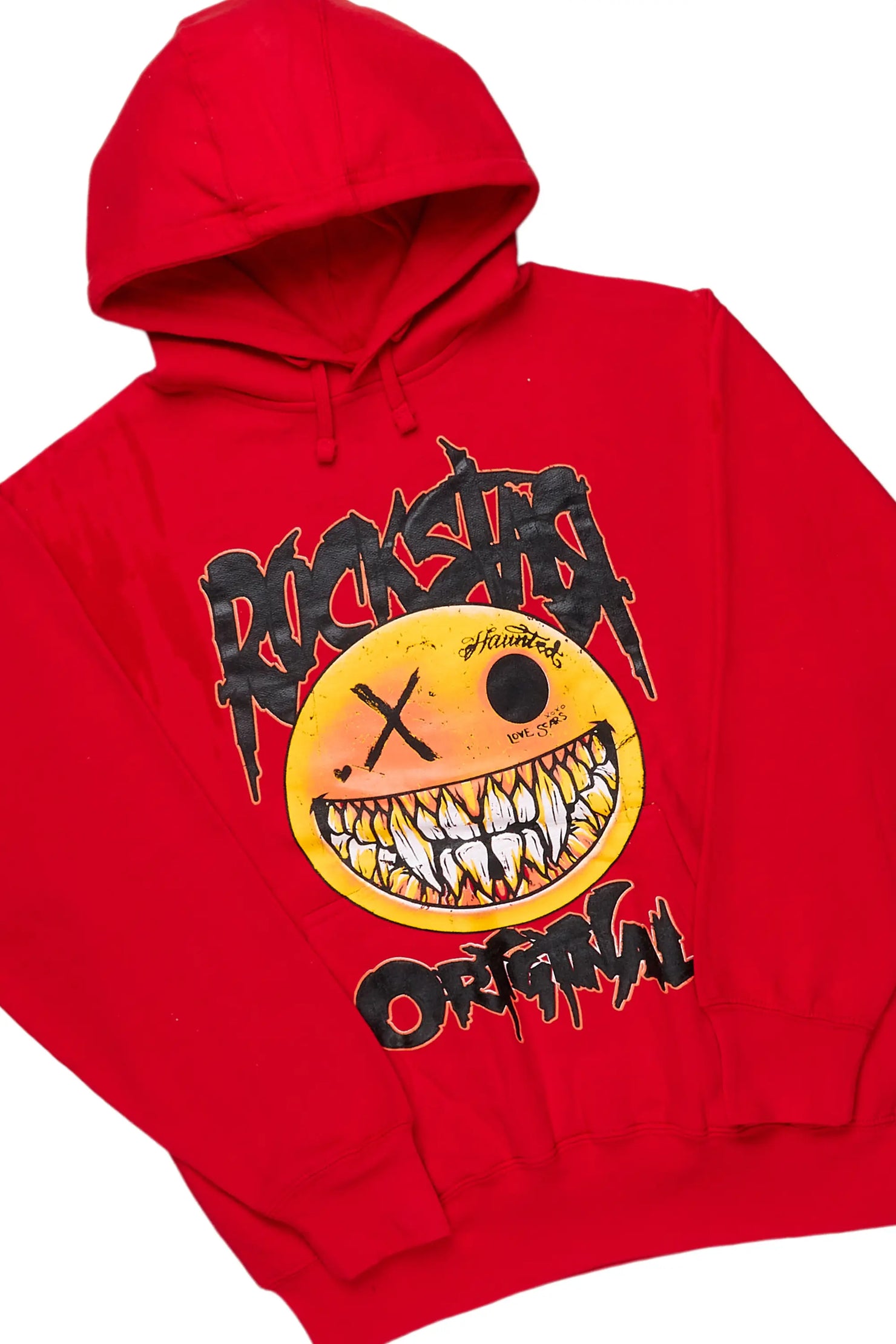 Fraust Red/Black Graphic Hoodie Track Pant Set