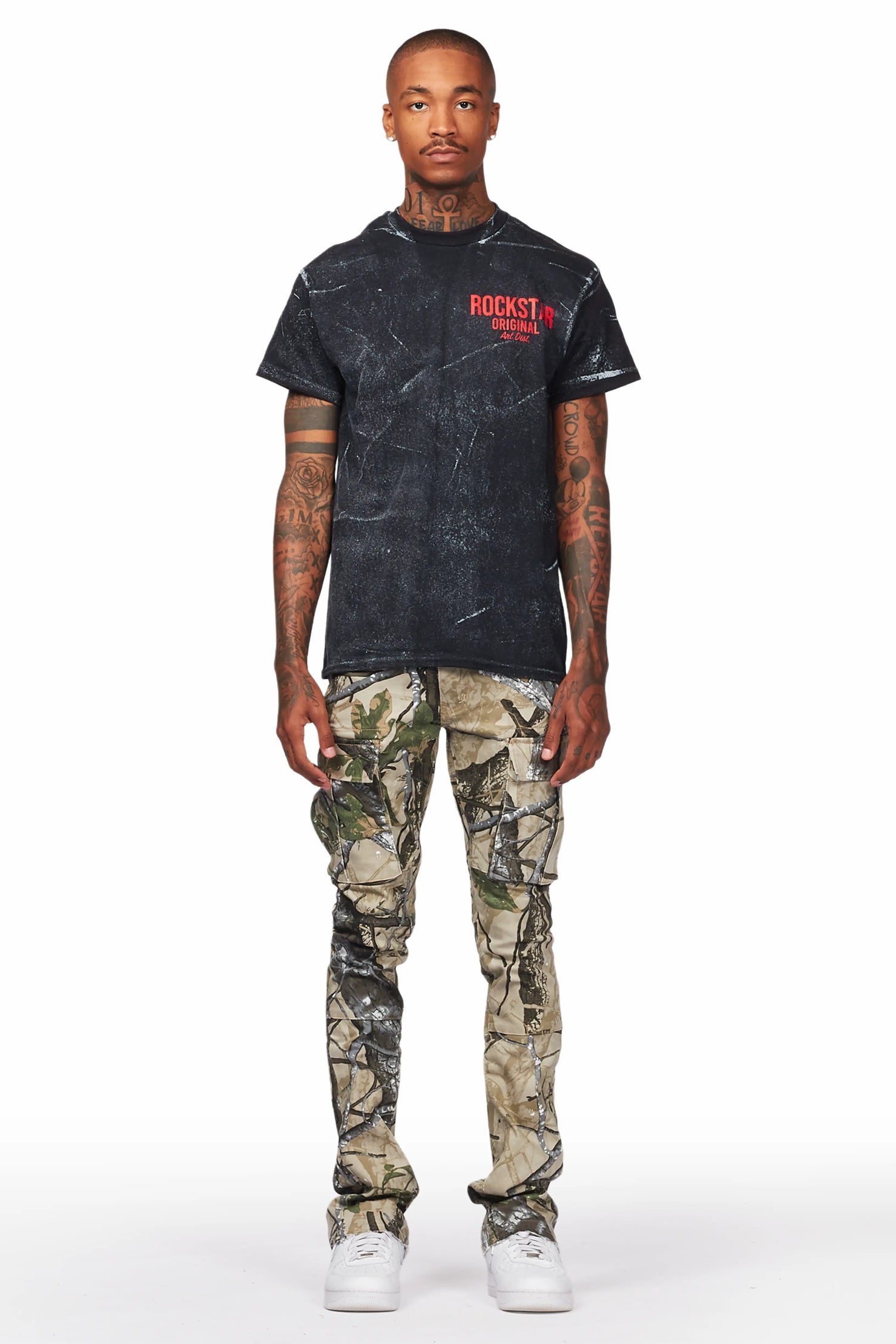 Merrik Tree Camo Stacked Flare Jean