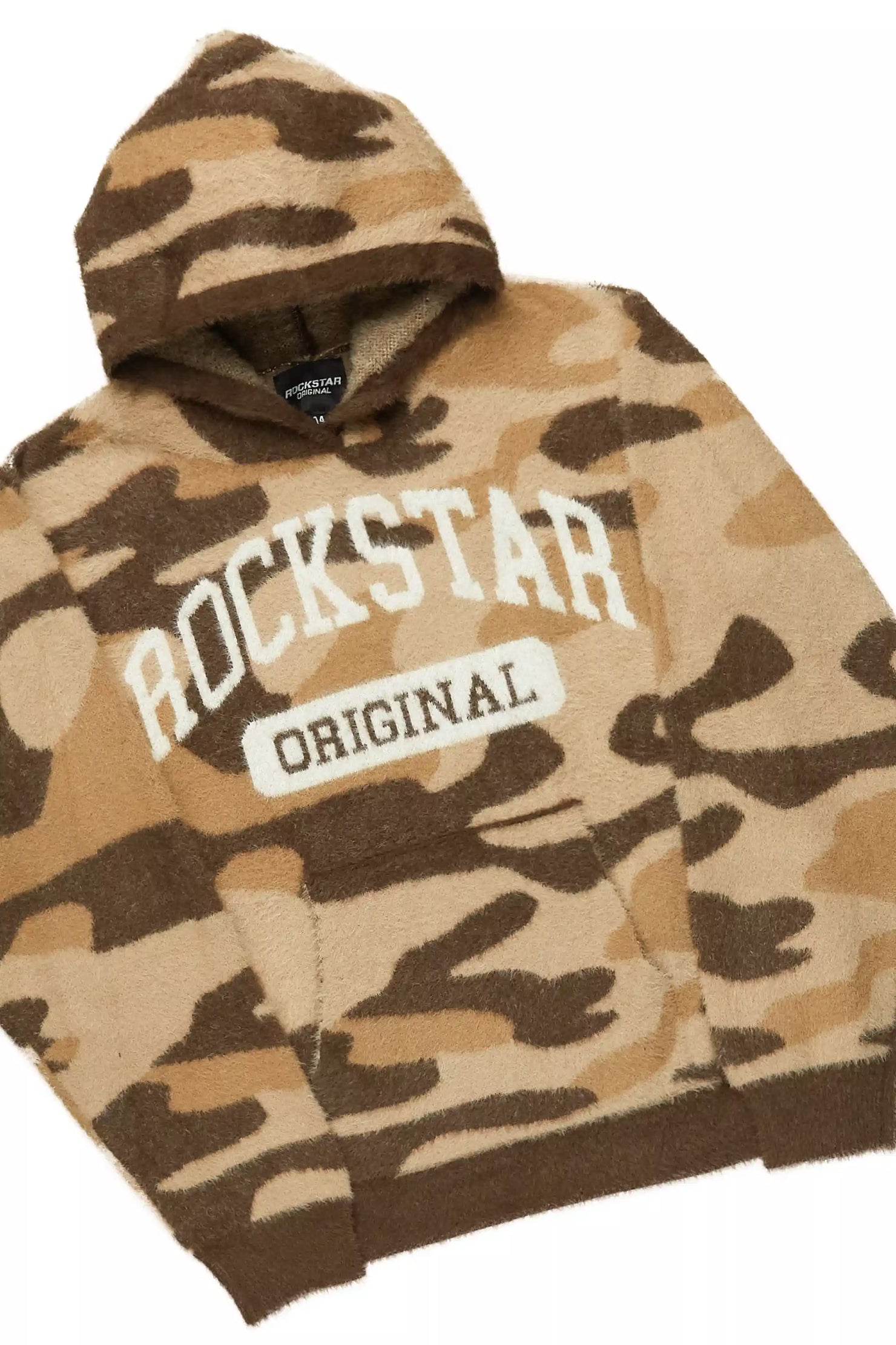 Boys Member Camo Brown Stacked Flare Knitted Mohair Track Set