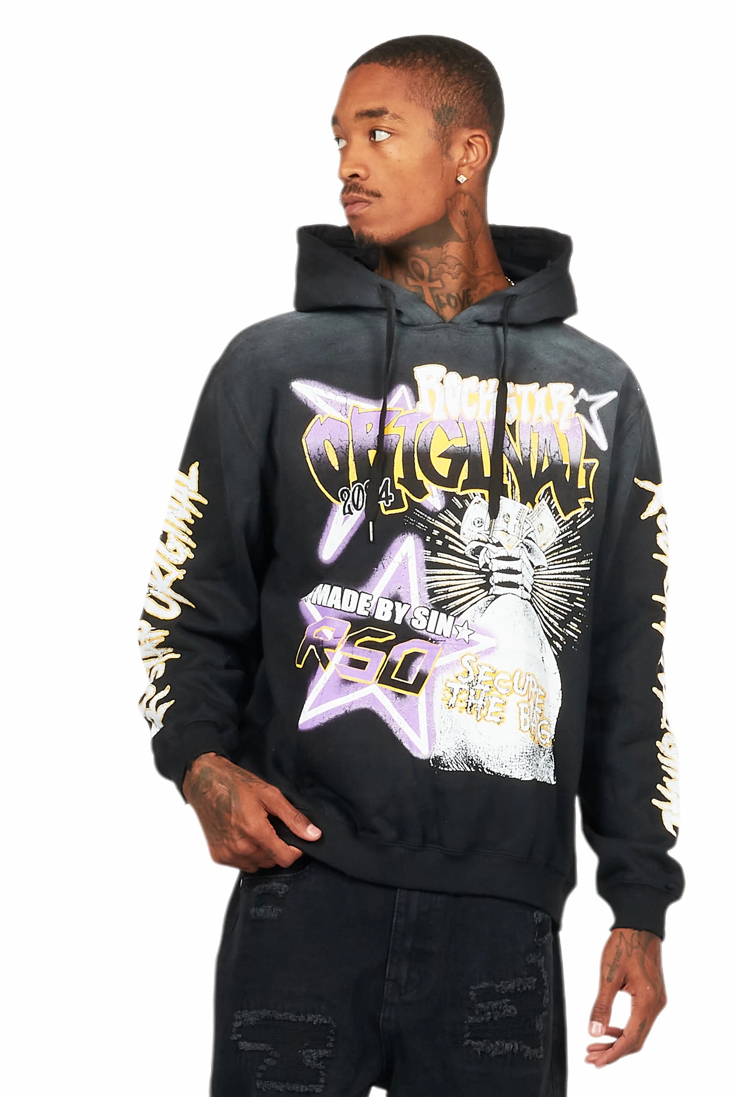 Amelie Black Graphic Hoodie