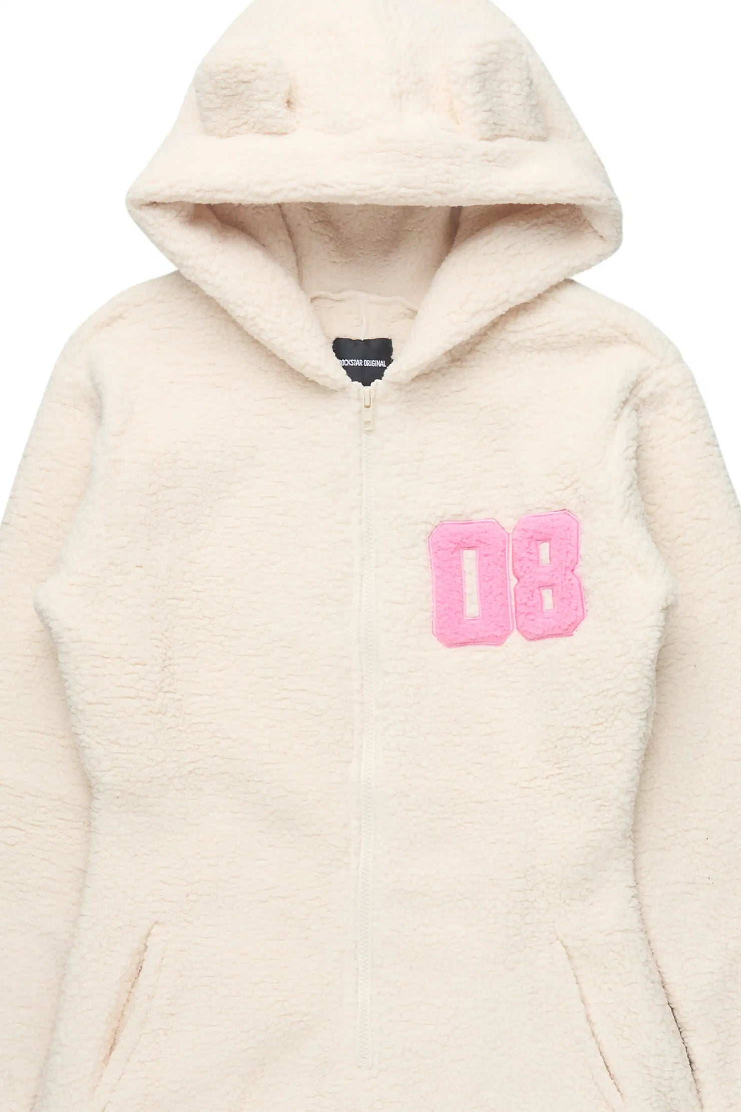 Shanakia Beige/Pink Sherpa Romper