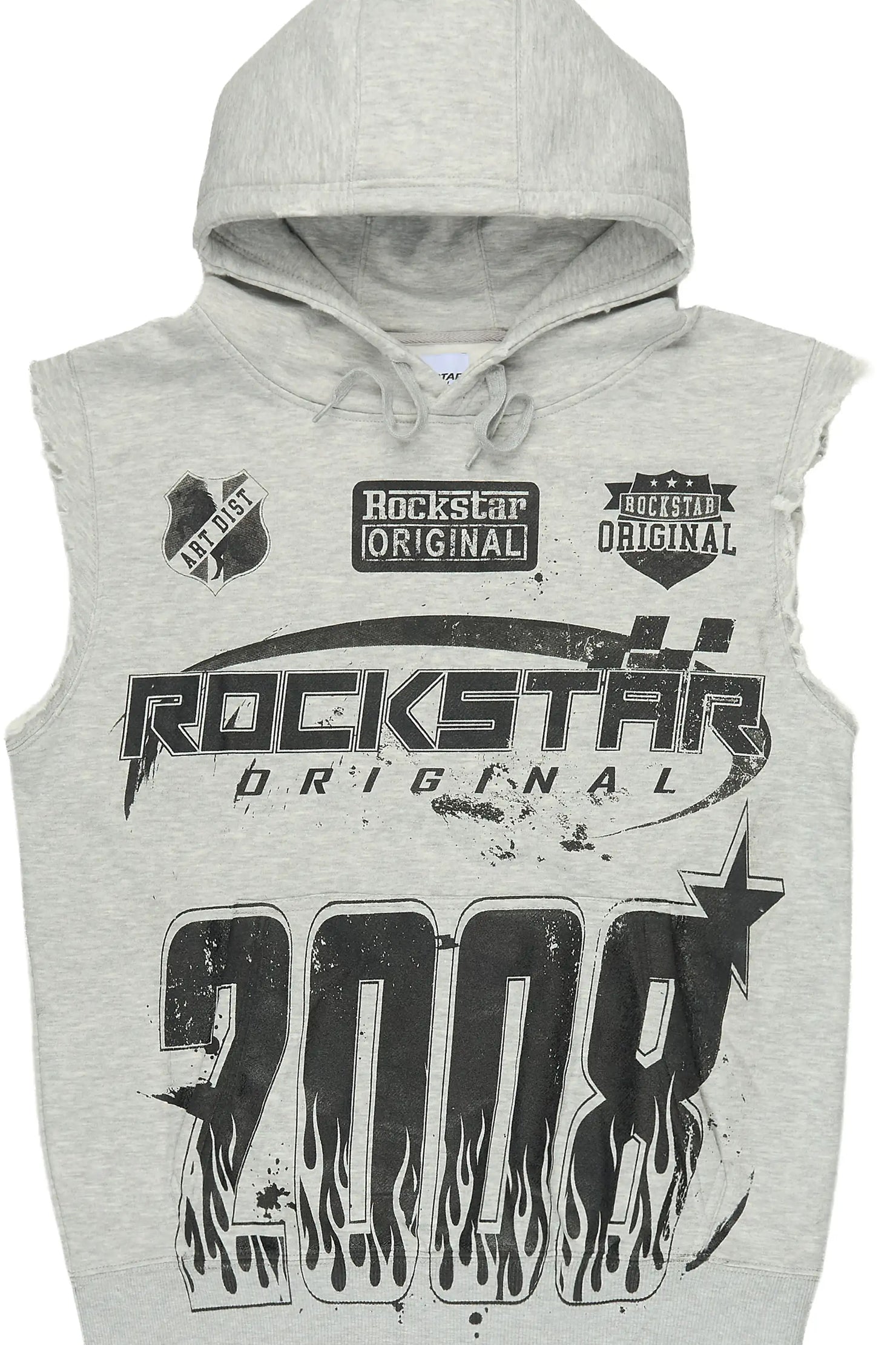 Amos Grey Cut Sleeve Hoodie